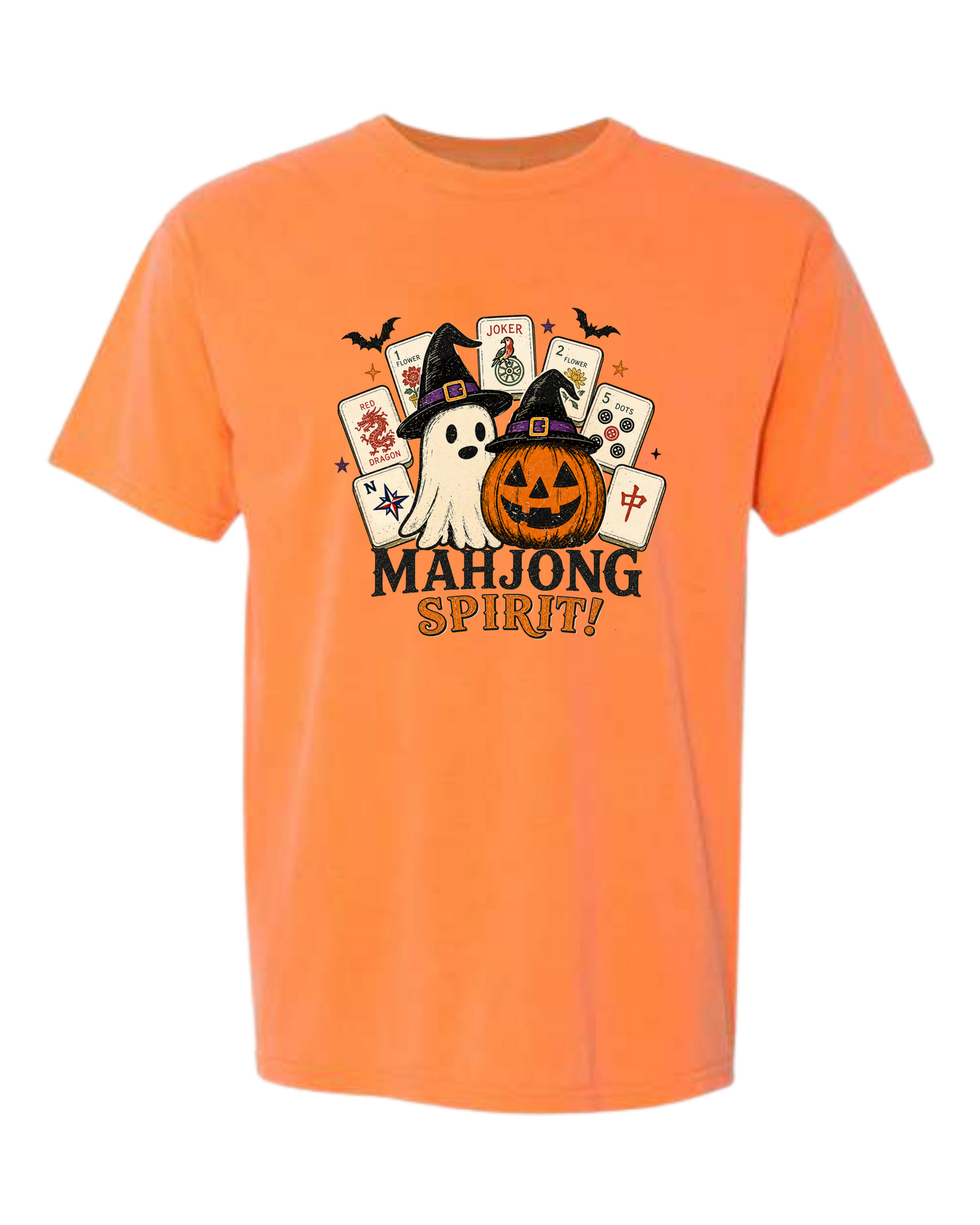 Mahjong Spirit - Comfort Colors - Heavyweight Unisex Tee - Yellows, Oranges, Reds