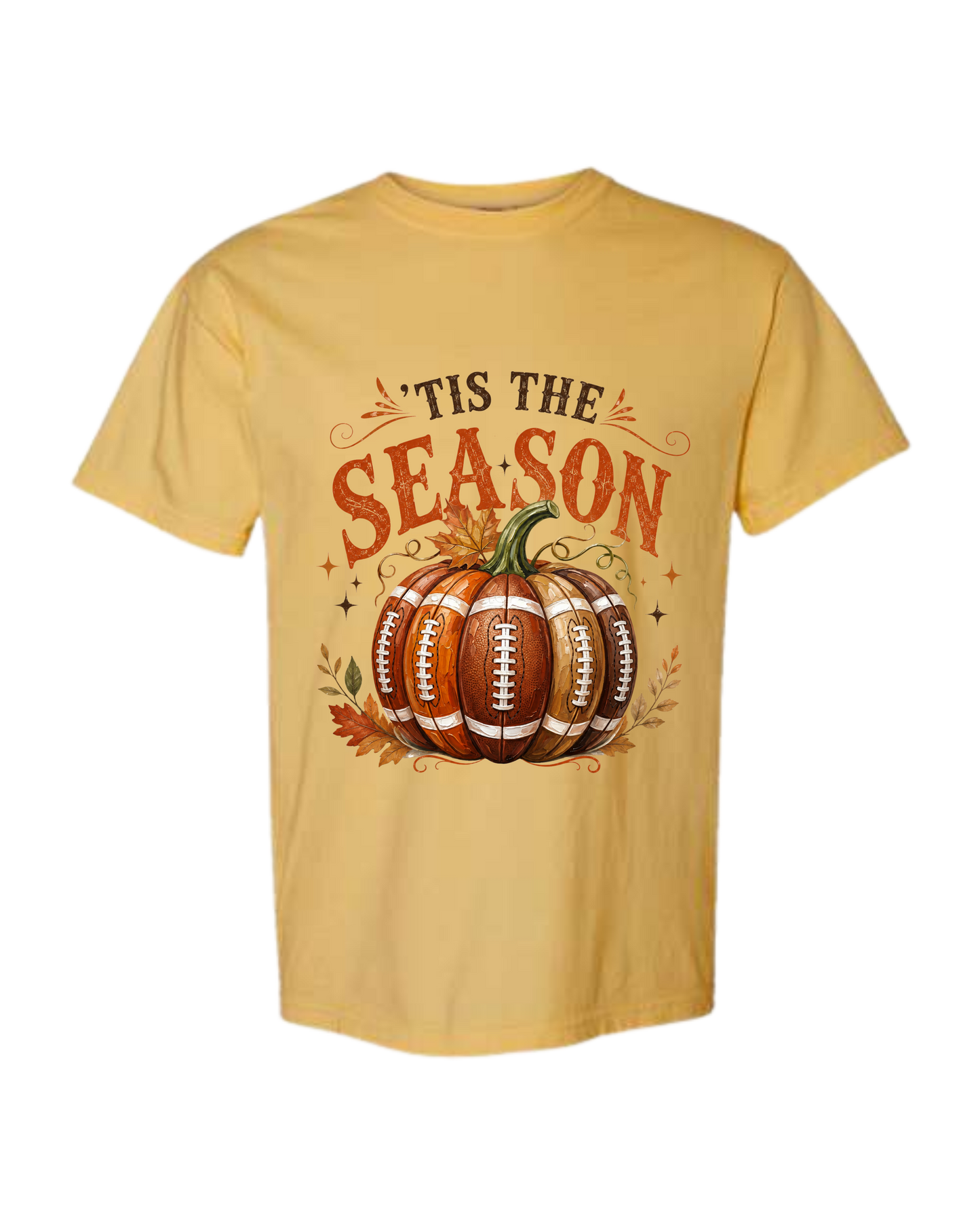 'Tis Football Season - Comfort Colors - Heavyweight Unisex Tee - Yellows, Oranges, Reds