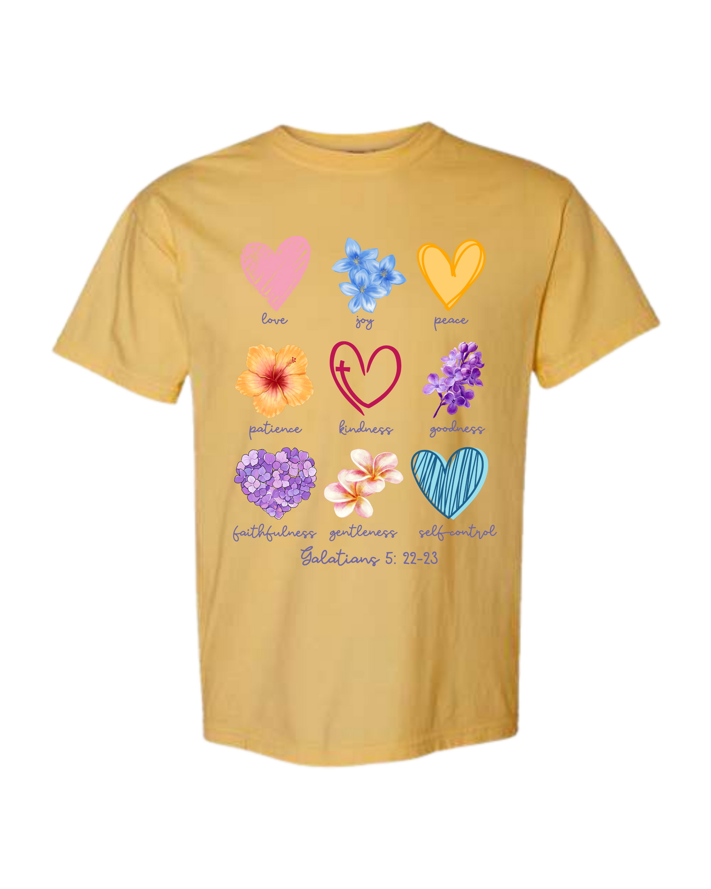 Galatians 5 - Spring - Comfort Colors - Heavyweight Unisex Tee - Yellows, Oranges, Reds