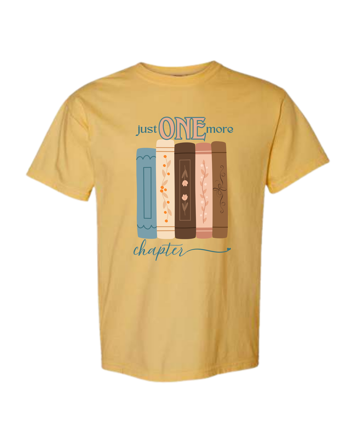 Just One More Chapter - Comfort Colors - Heavyweight Unisex Tee - Yellows, Oranges, Reds