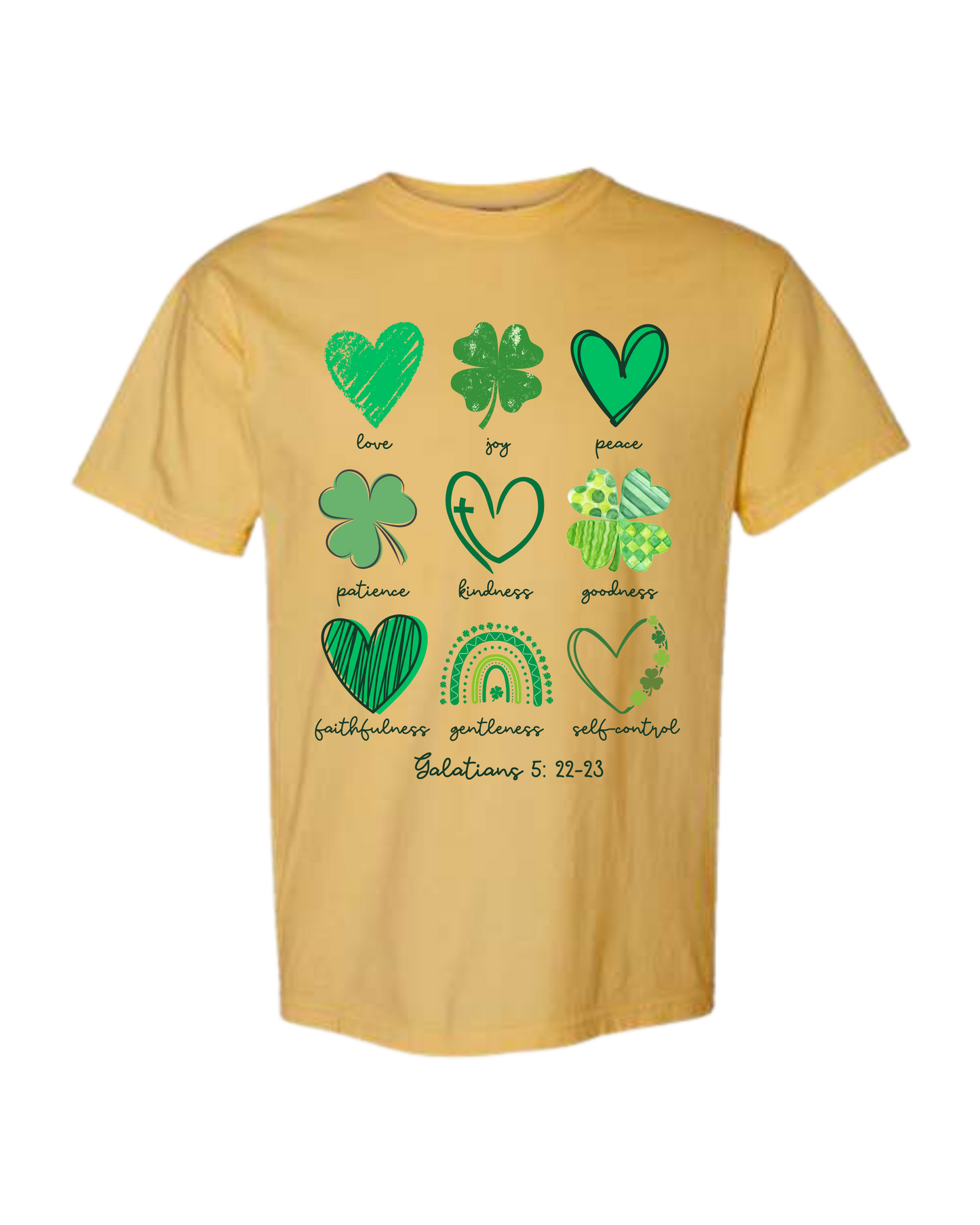 Galatians 5 - St Patrick's Day - Comfort Colors - Heavyweight Unisex Tee - Yellows, Oranges, Reds
