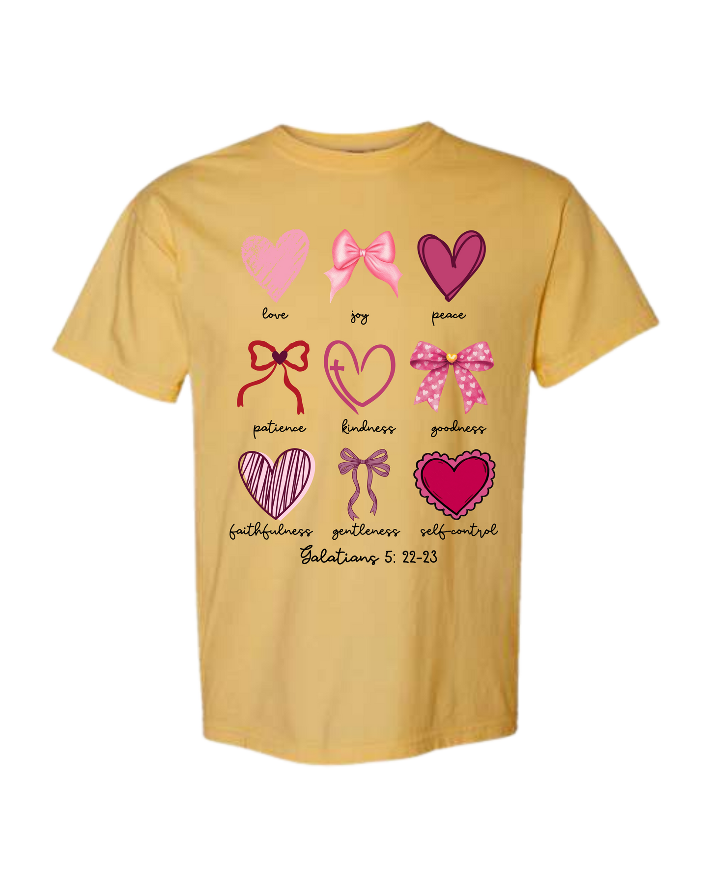 Galatians 5 - Valentines - Comfort Colors - Heavyweight Unisex Tee - Yellows, Oranges, Reds