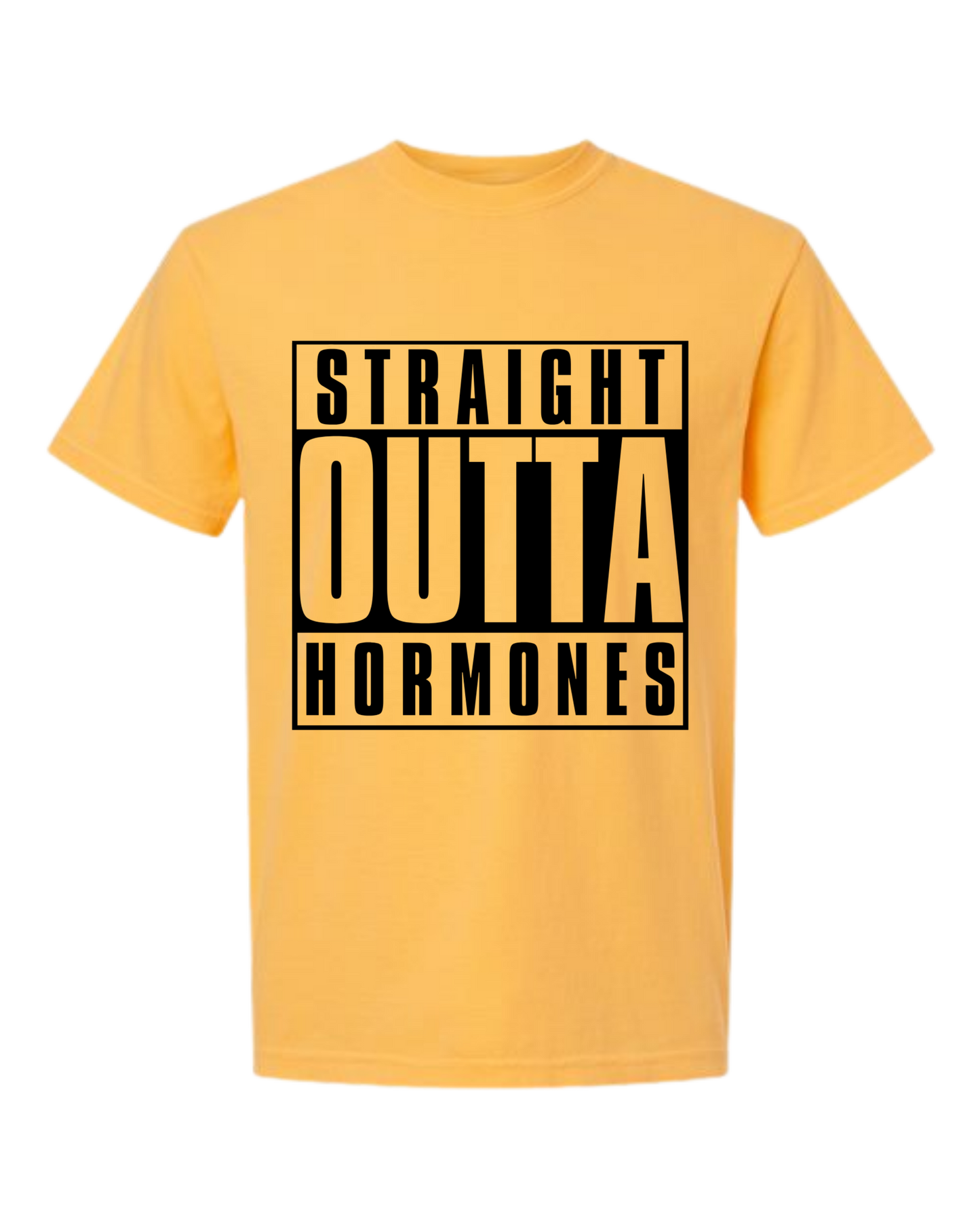 Straight Outta Hormones - Comfort Colors - Heavyweight Unisex Tee - Yellows, Oranges