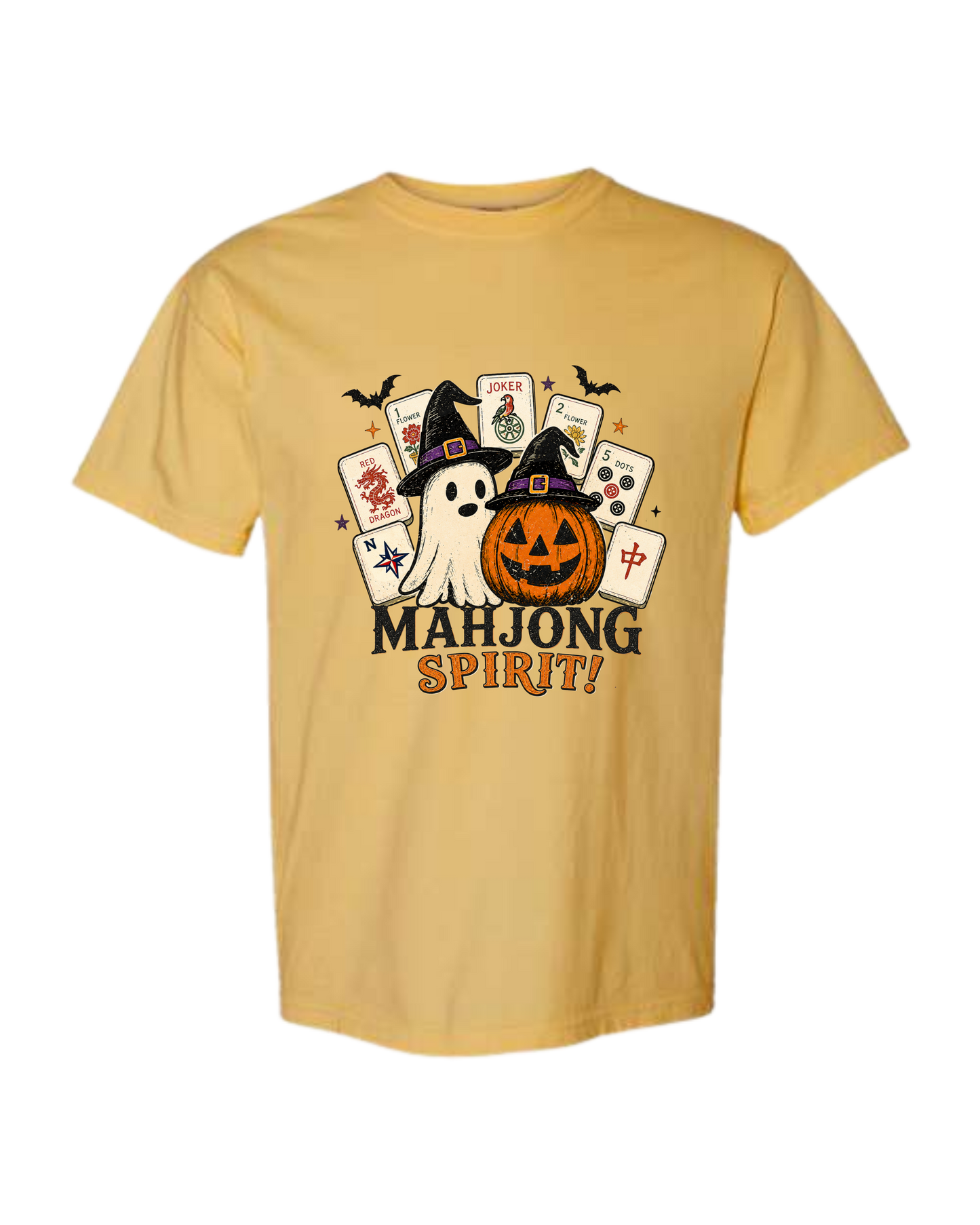 Mahjong Spirit - Comfort Colors - Heavyweight Unisex Tee - Yellows, Oranges, Reds