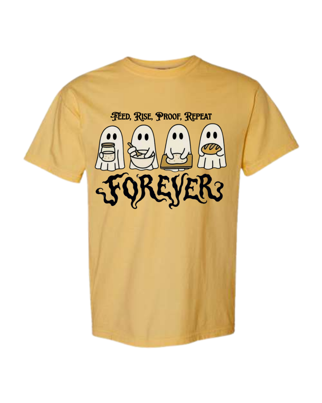 Sourdough Ghosties - Comfort Colors - Heavyweight Unisex Tee - Yellows, Oranges, Reds