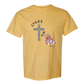 Loves Jesus & America too - Comfort Colors - Heavyweight Unisex Tee - Yellows, Oranges, Reds