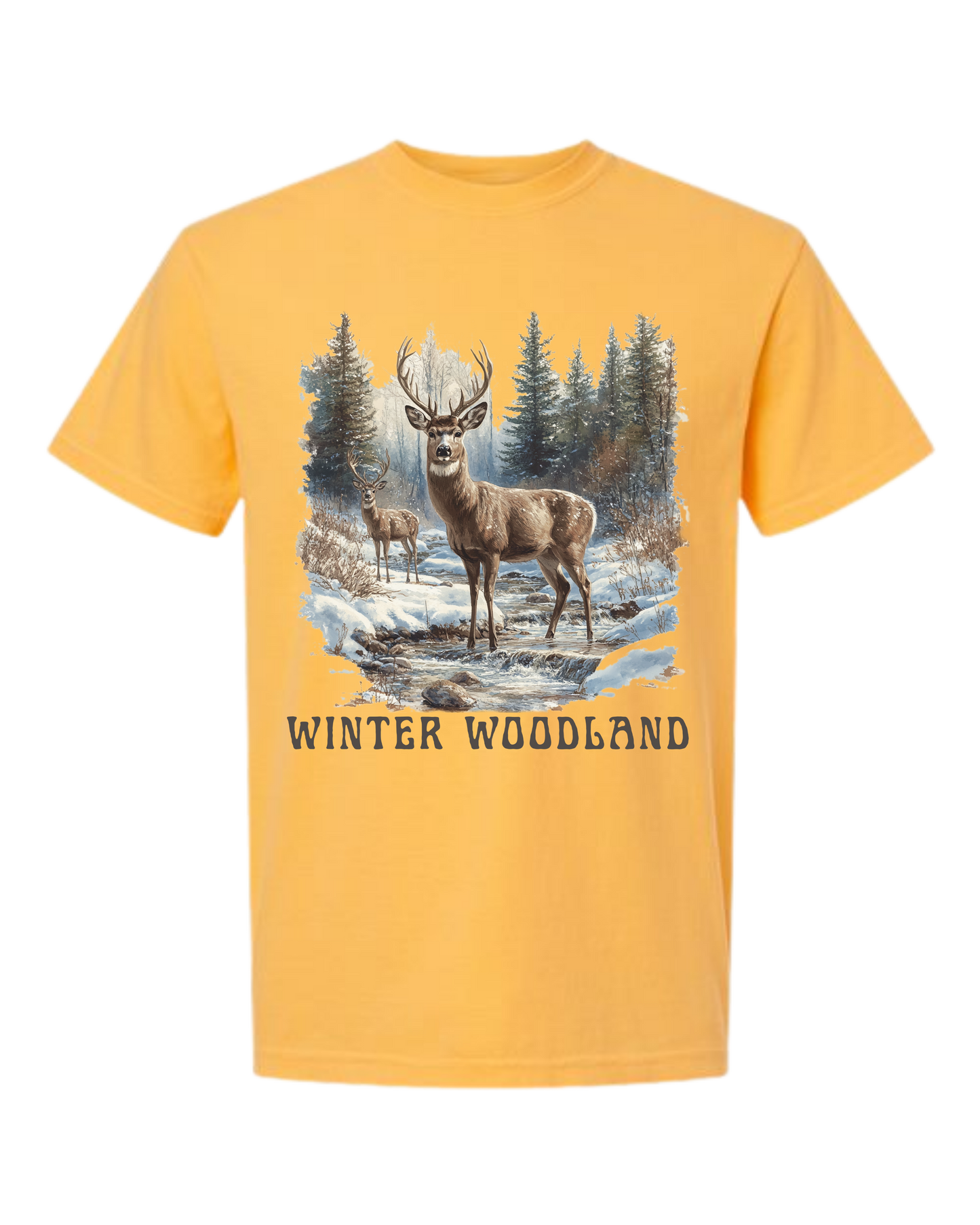 Winter Woodland - Comfort Colors - Heavyweight Unisex Tee - Yellows, Oranges