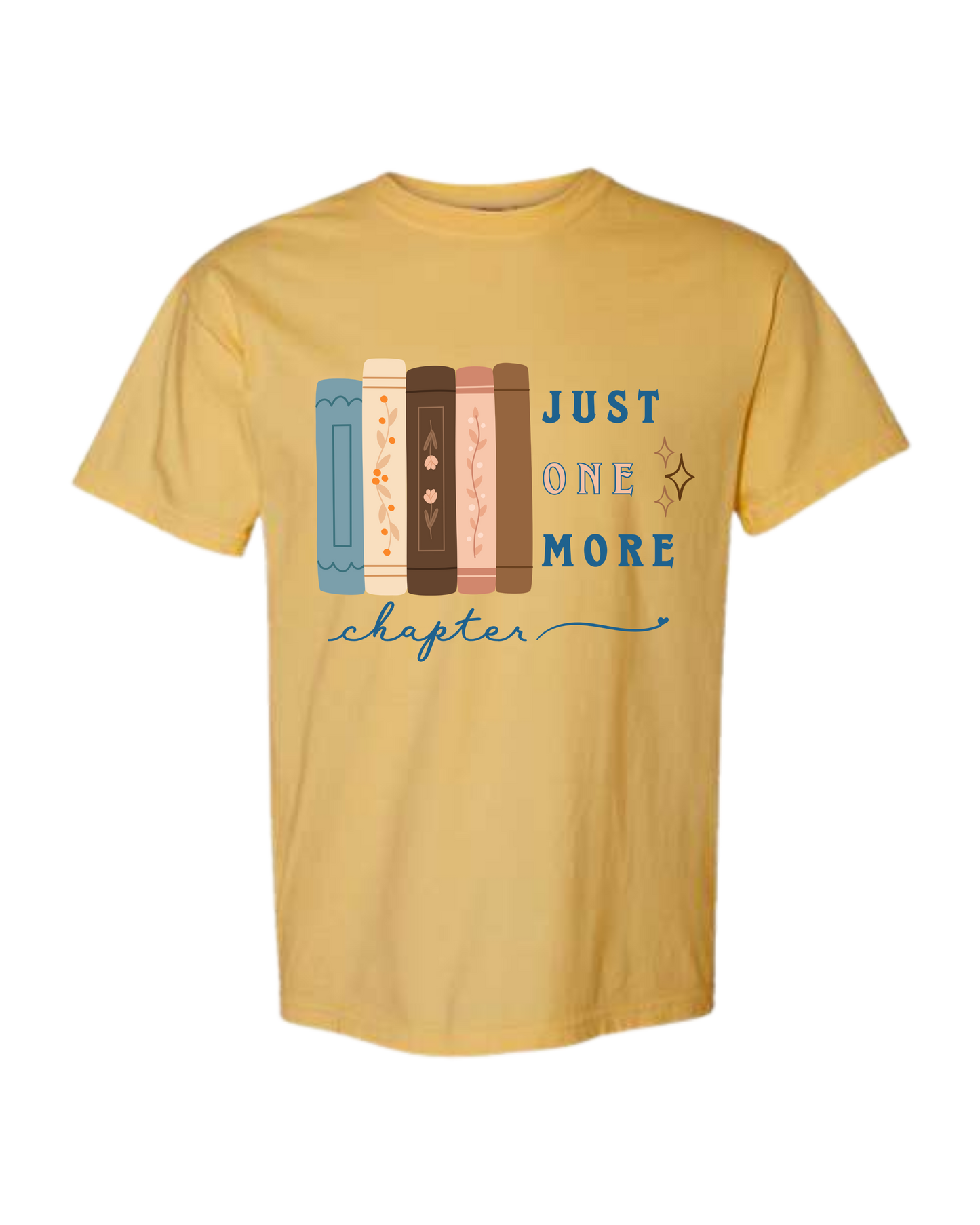 Just One More Chapter - Comfort Colors - Heavyweight Unisex Tee - Yellows, Oranges, Reds