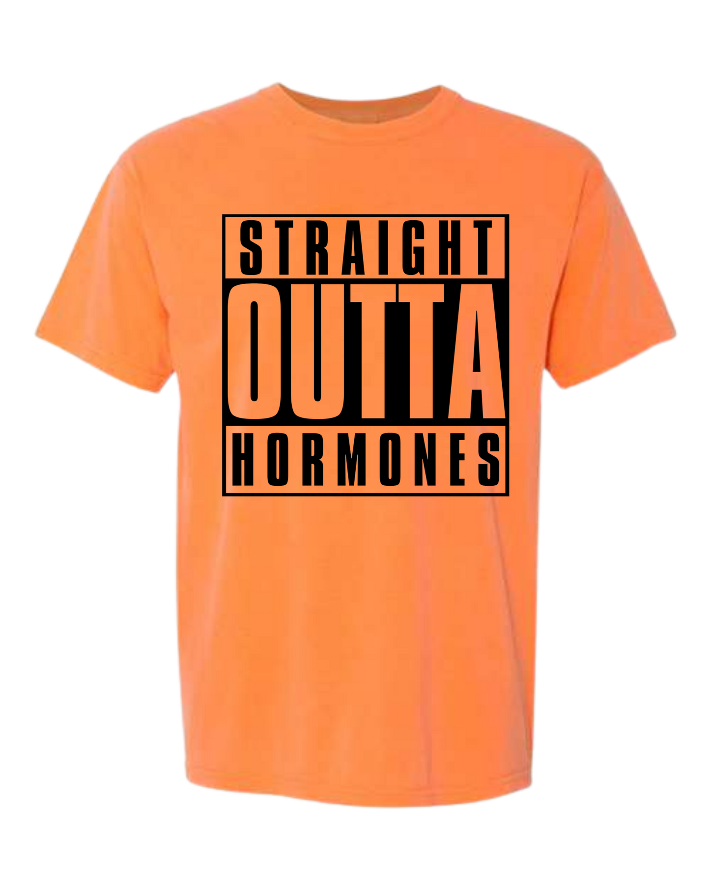 Straight Outta Hormones - Comfort Colors - Heavyweight Unisex Tee - Yellows, Oranges