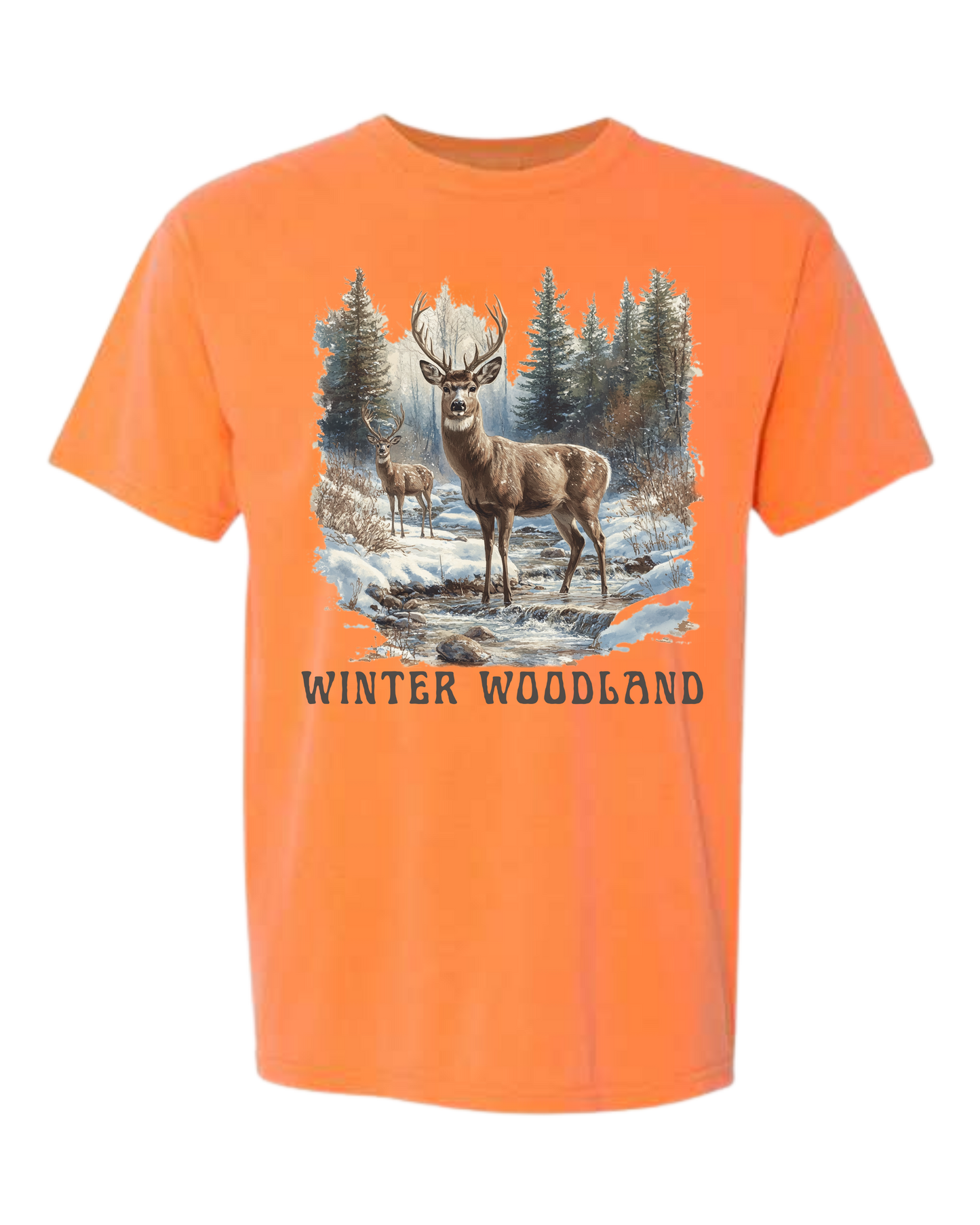 Winter Woodland - Comfort Colors - Heavyweight Unisex Tee - Yellows, Oranges