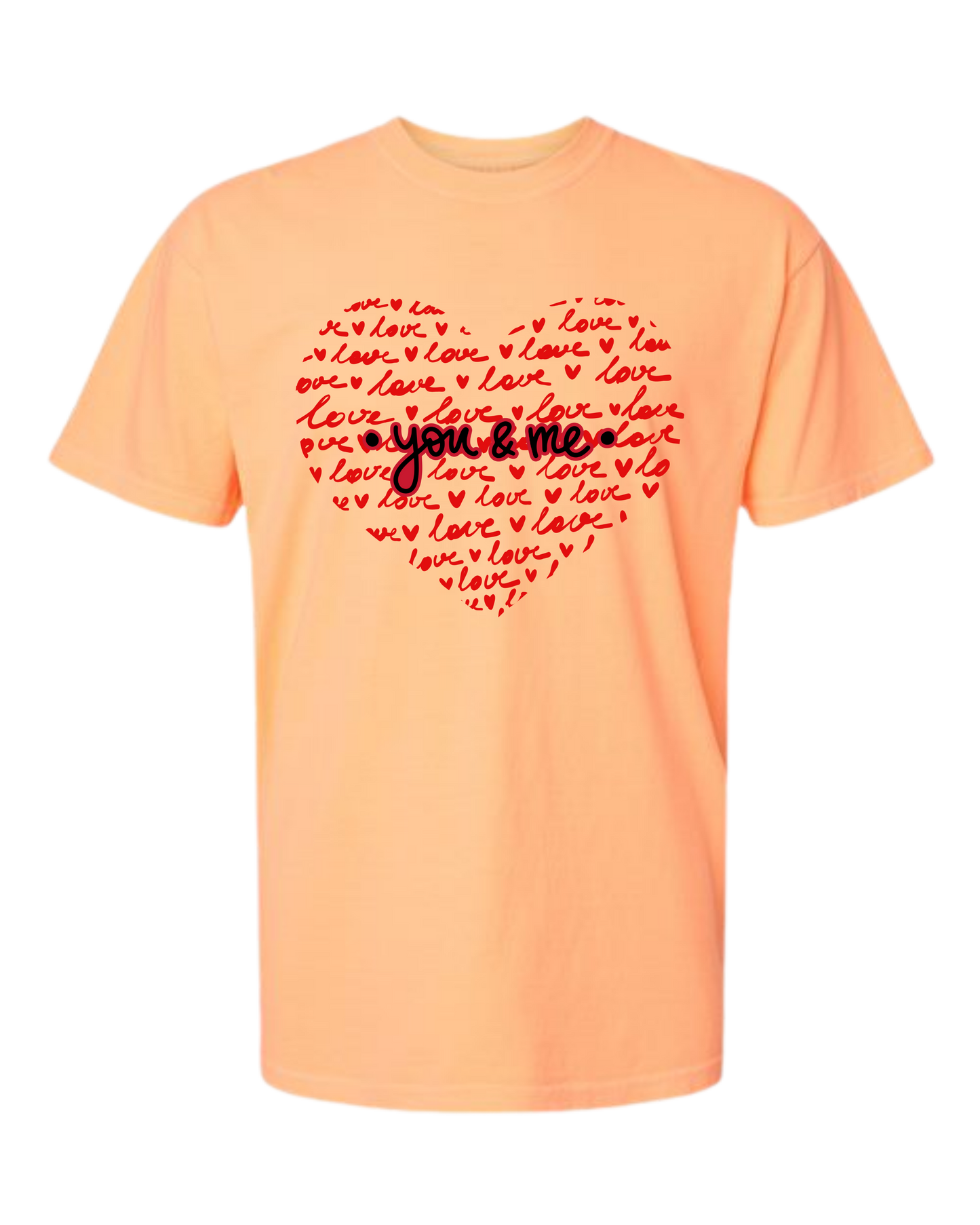 You & Me - Comfort Colors - Heavyweight Unisex Tee - Yellows, Oranges, Reds