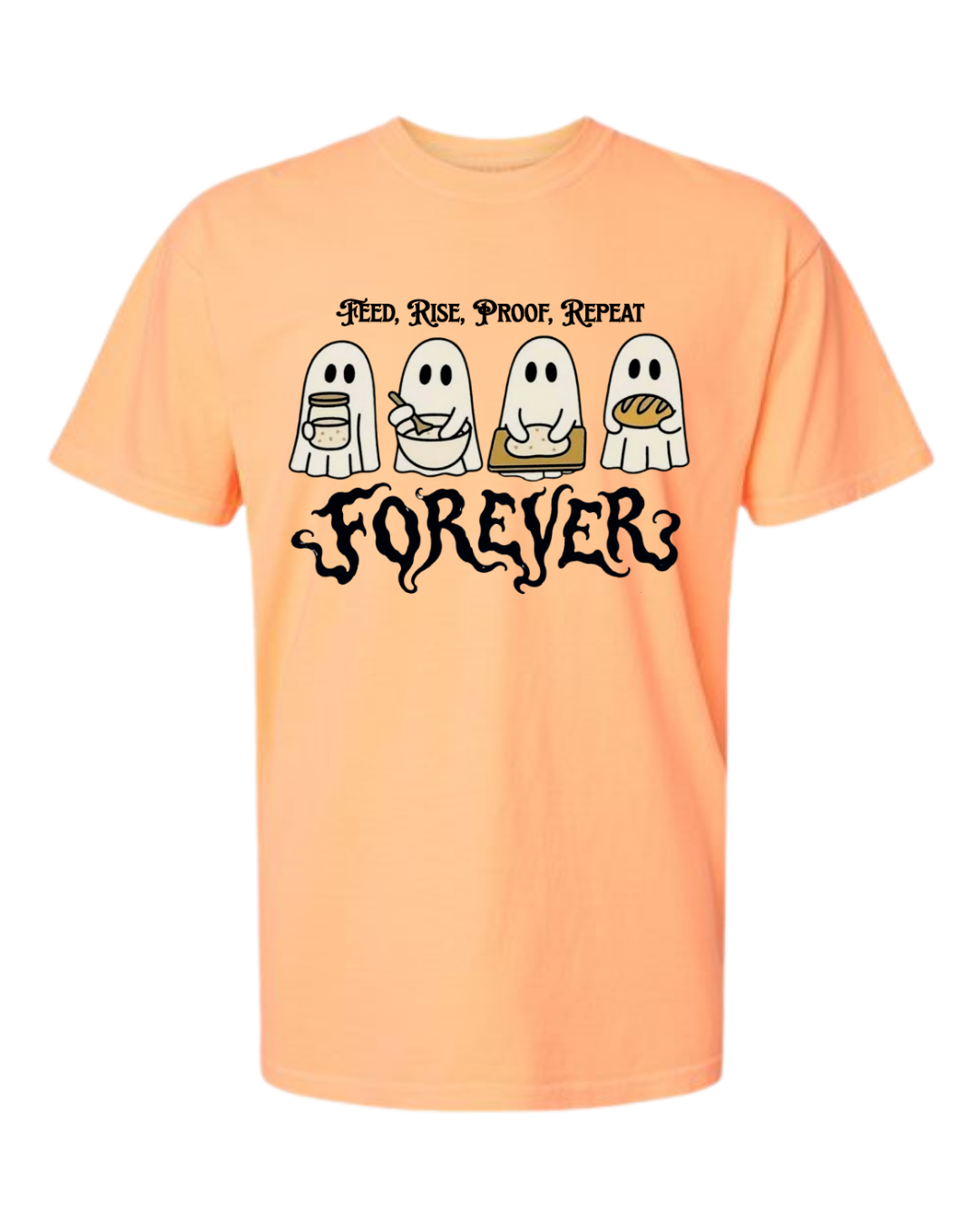 Sourdough Ghosties - Comfort Colors - Heavyweight Unisex Tee - Yellows, Oranges, Reds