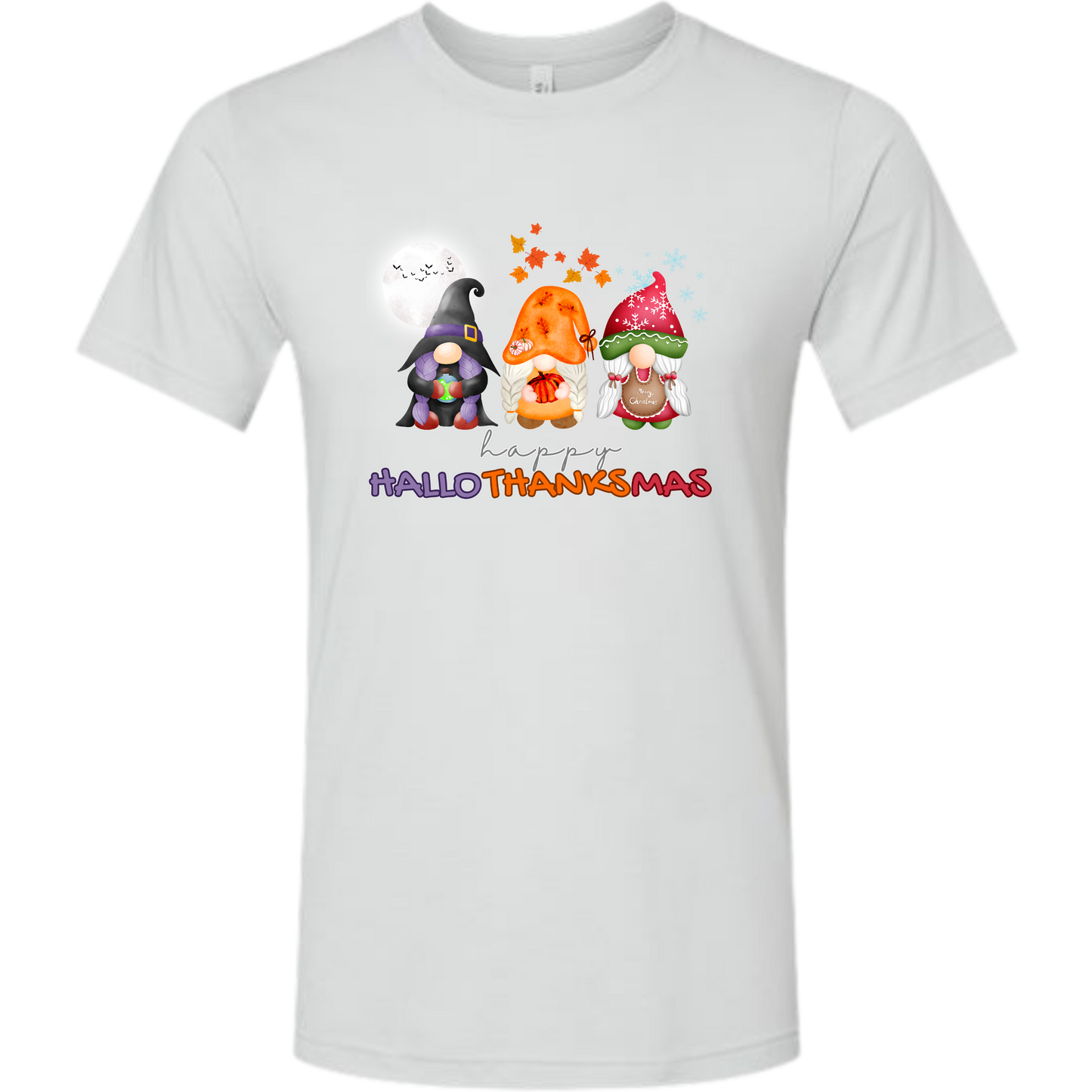 Happy HalloThanksMas Gnomes - Unisex Tee - Neutrals