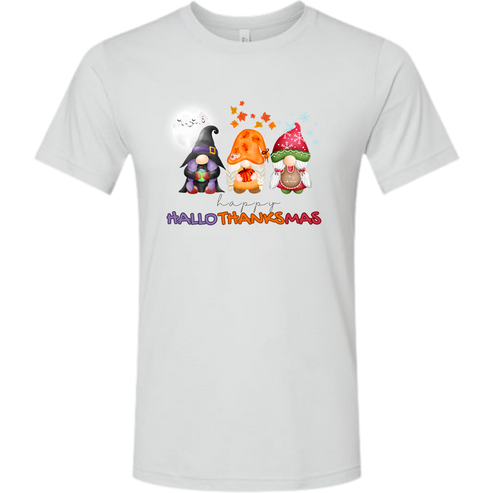Happy HalloThanksMas Gnomes - Unisex Tee - Neutrals