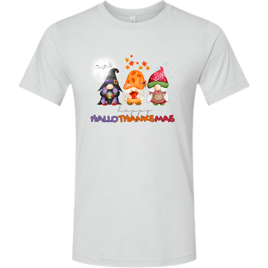 Happy HalloThanksMas Gnomes - Unisex Tee - Neutrals
