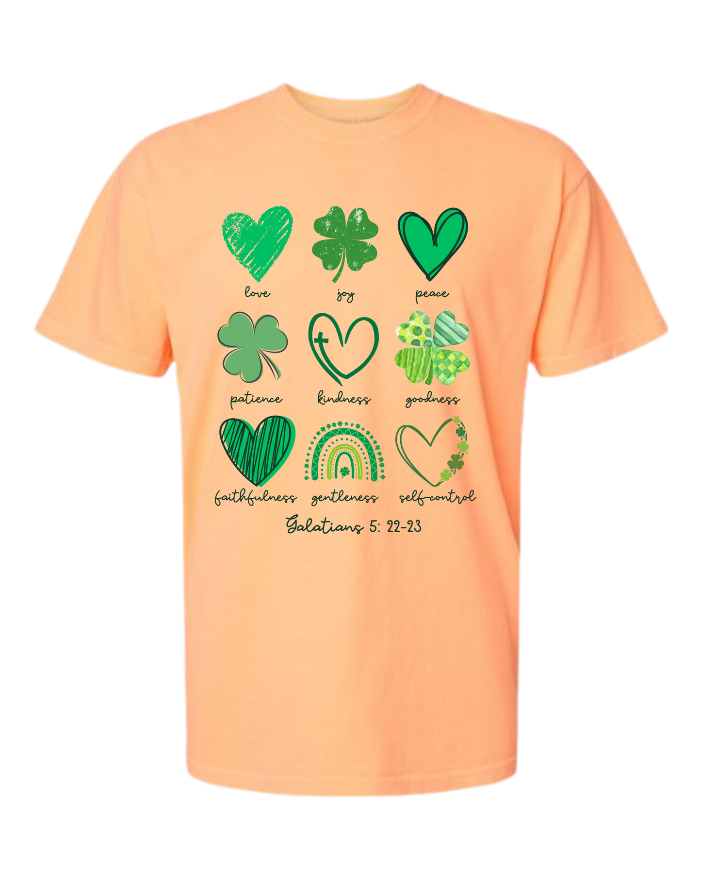 Galatians 5 - St Patrick's Day - Comfort Colors - Heavyweight Unisex Tee - Yellows, Oranges, Reds