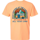 What Happens At The Campground - Comfort Colors - Heavyweight Unisex Tee - Yellows, Oranges, Reds