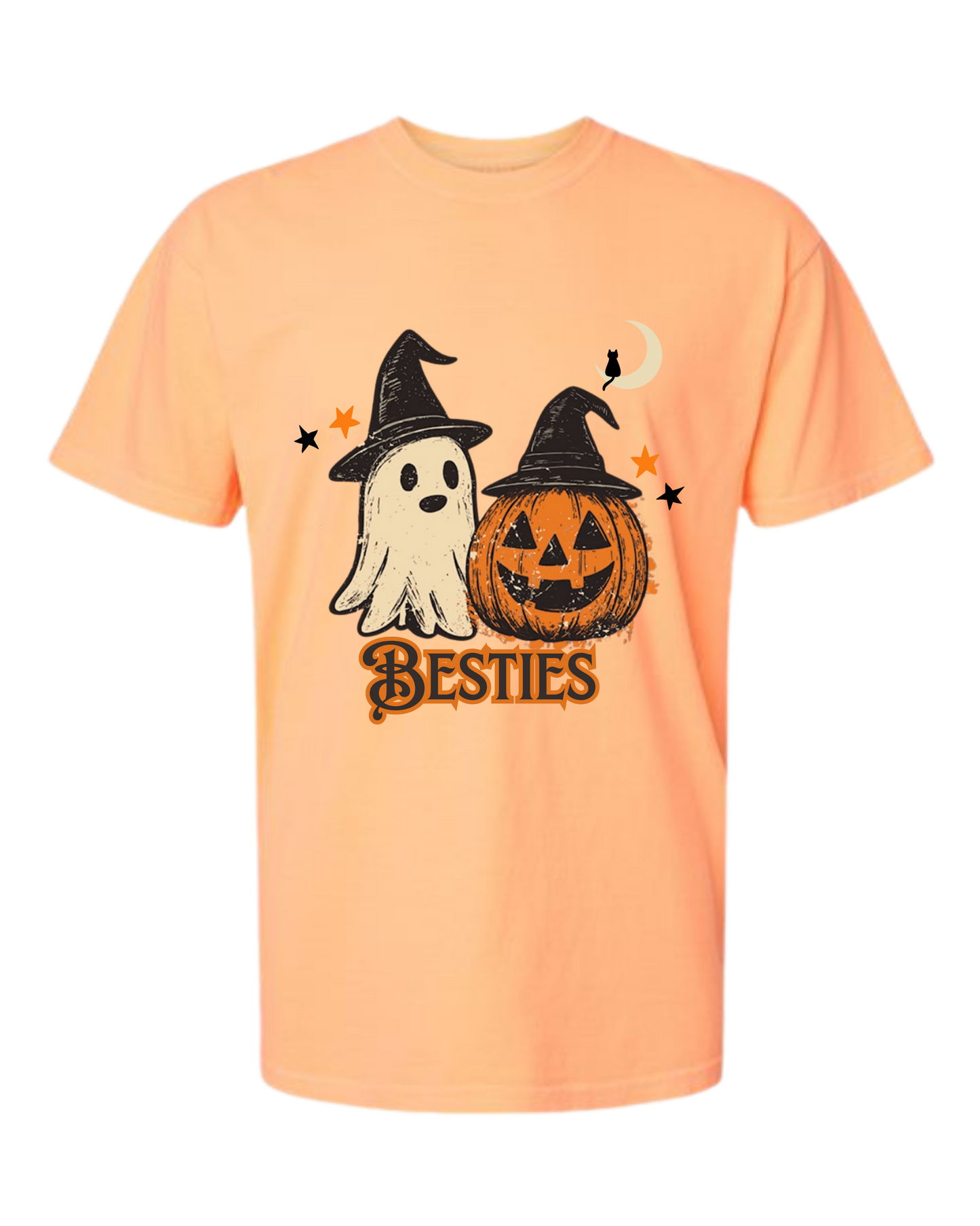 Halloween Besties - Comfort Colors - Heavyweight Unisex Tee - Yellows, Oranges, Reds