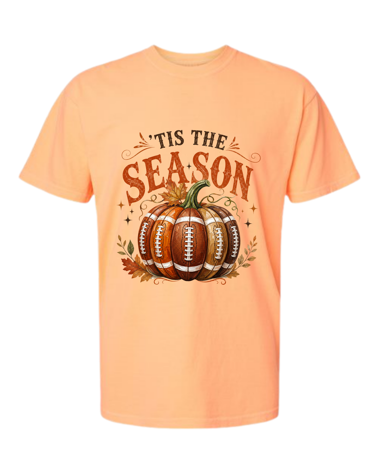 'Tis Football Season - Comfort Colors - Heavyweight Unisex Tee - Yellows, Oranges, Reds