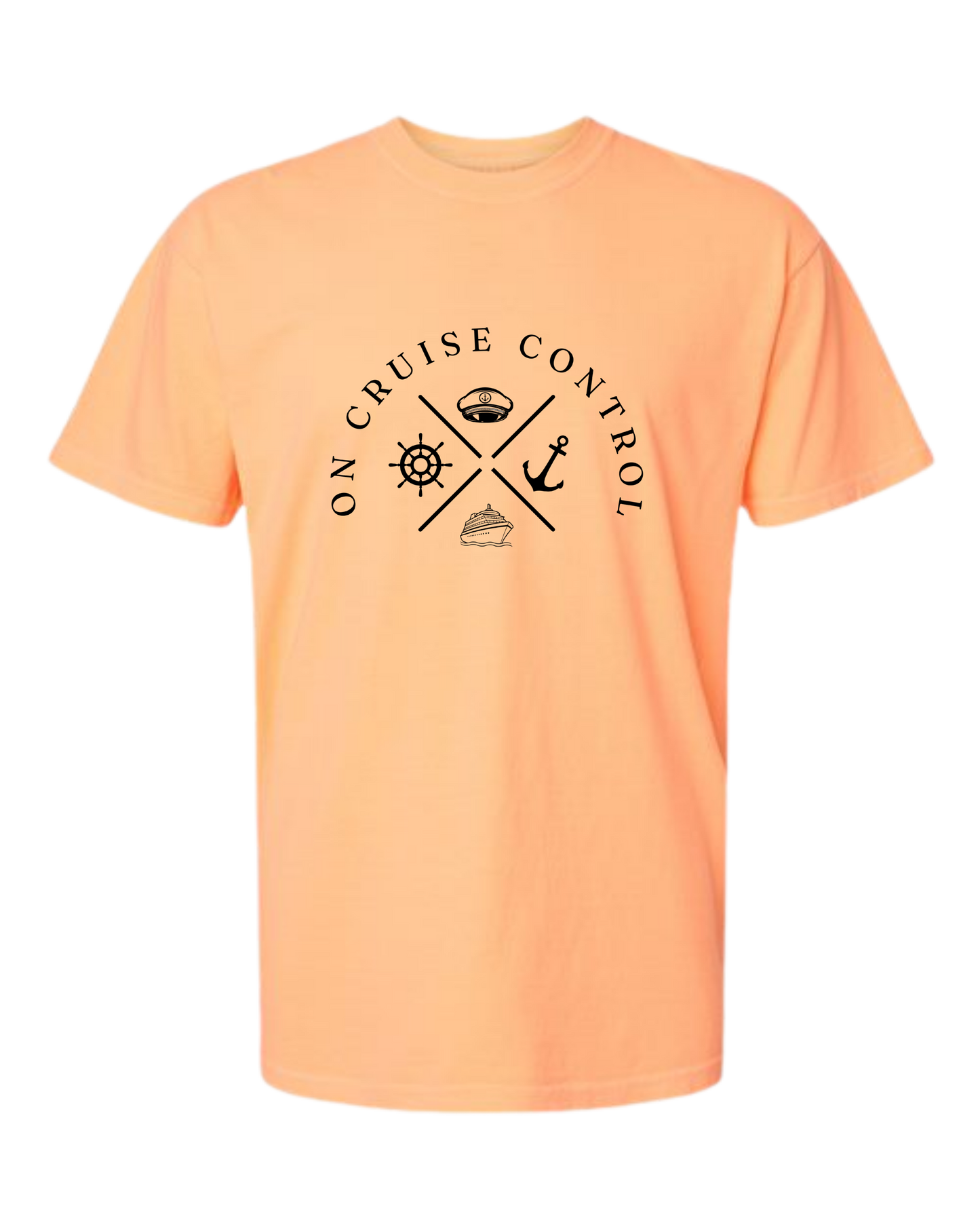On Cruise Control - Comfort Colors - Heavyweight Unisex Tee - Yellows, Oranges, Reds