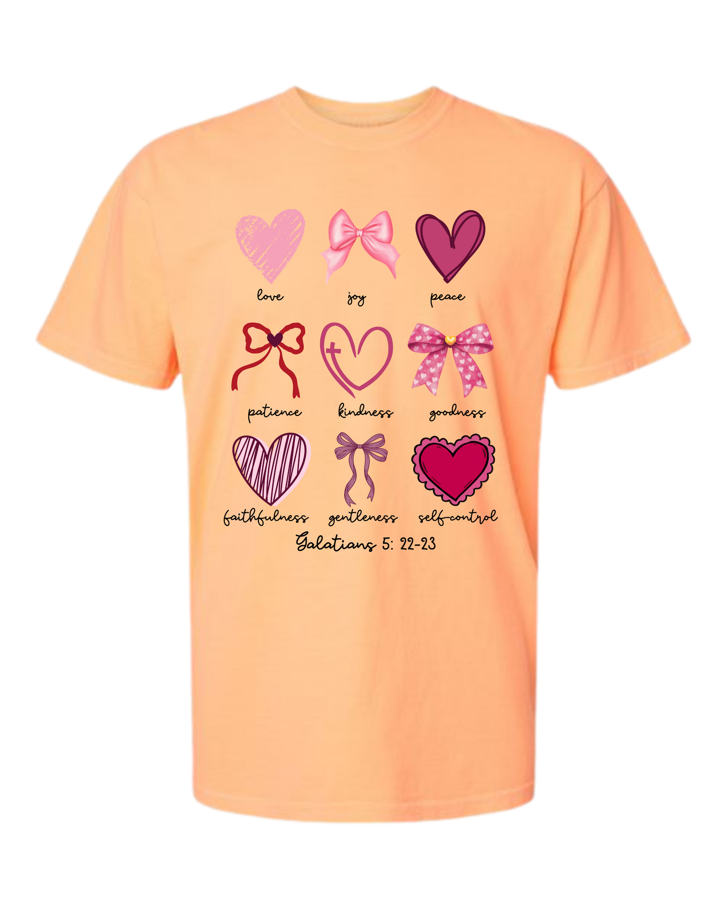Galatians 5 - Valentines - Comfort Colors - Heavyweight Unisex Tee - Yellows, Oranges, Reds