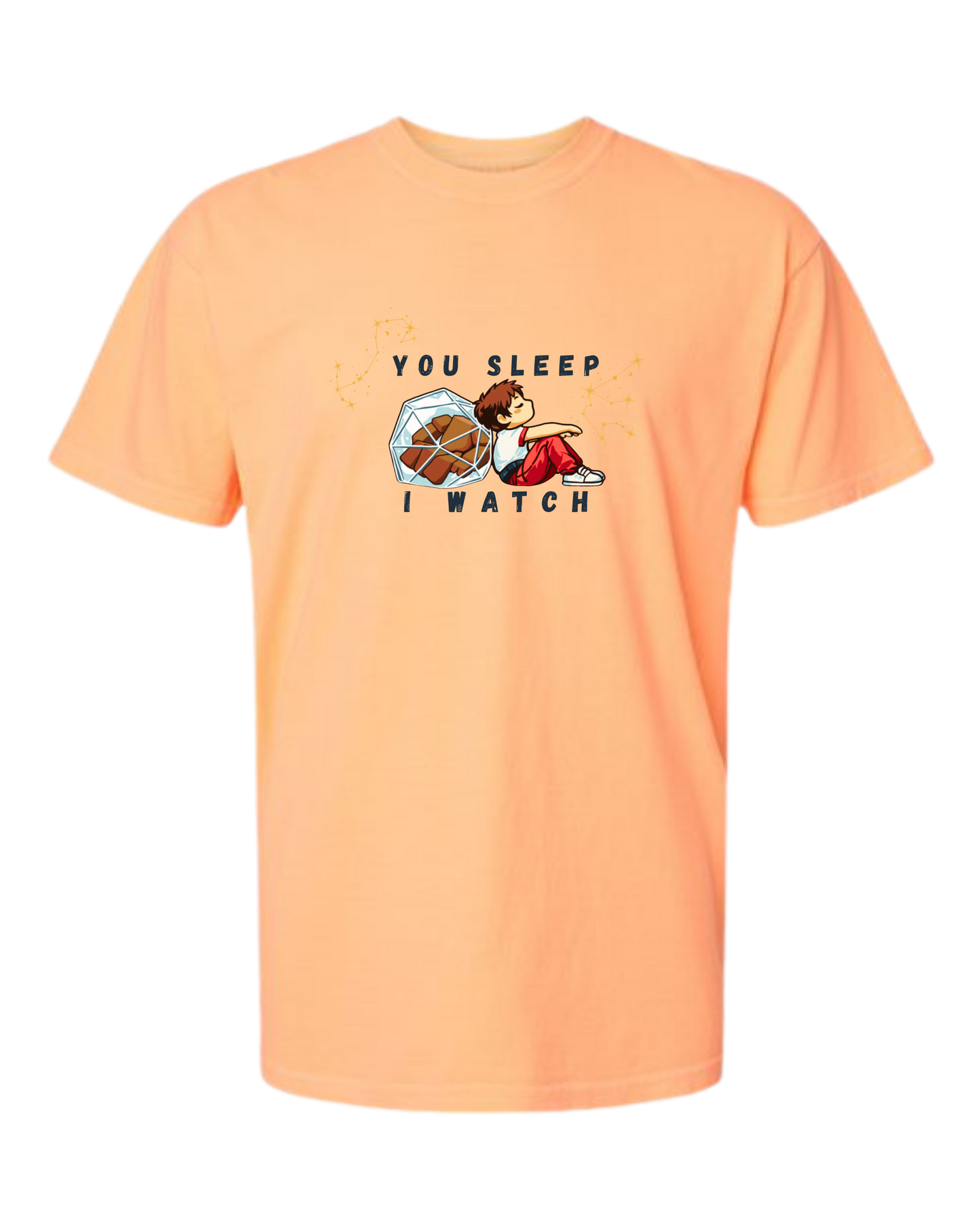 You Sleep I Watch - Comfort Colors - Heavyweight Unisex Tee - Yellows, Oranges, Reds