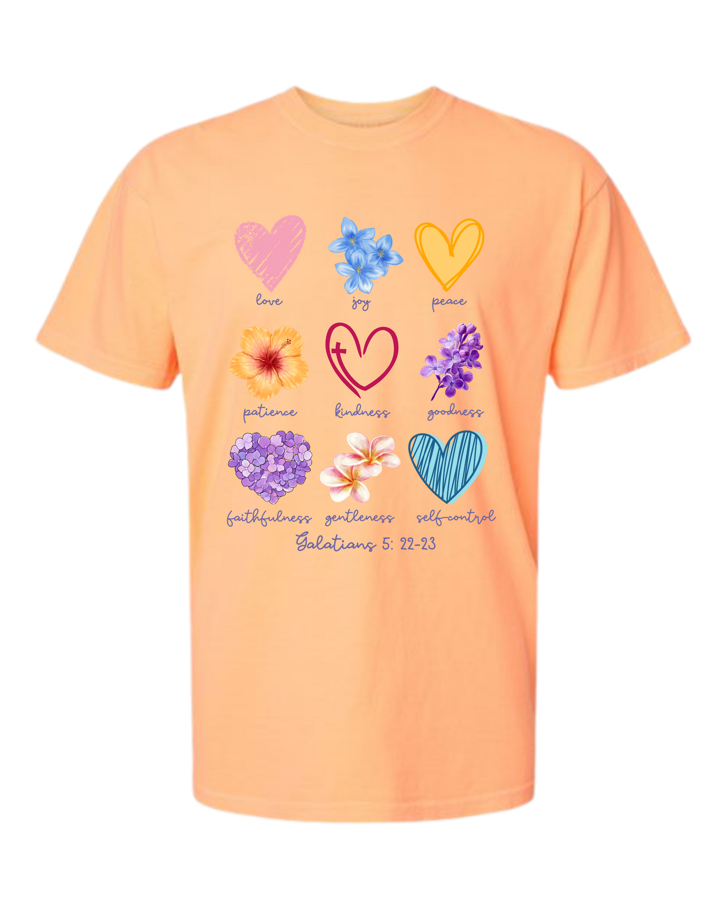 Galatians 5 - Spring - Comfort Colors - Heavyweight Unisex Tee - Yellows, Oranges, Reds