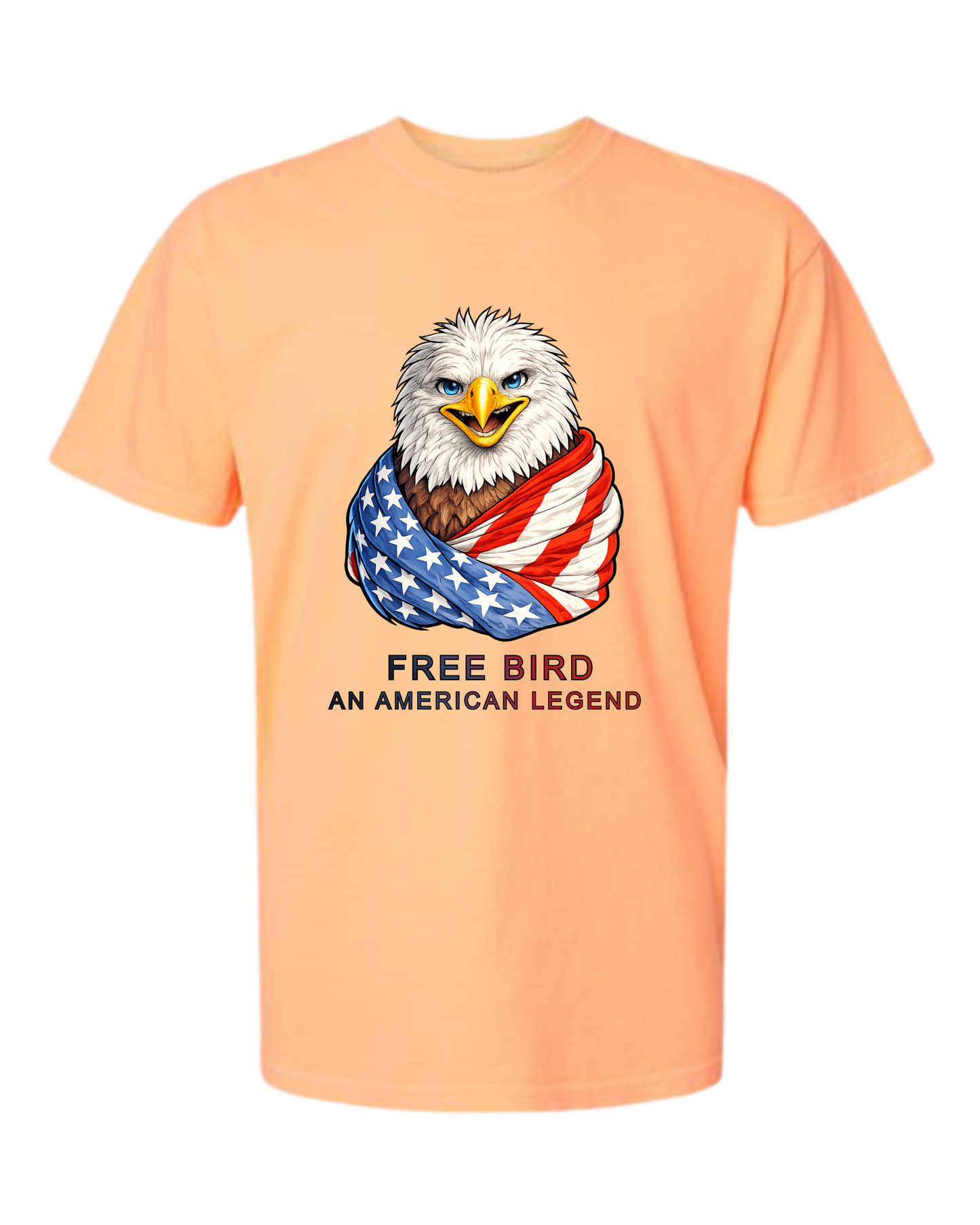 Free Bird An American Legend - Comfort Colors - Heavyweight Unisex Tee - Yellows, Oranges, Reds