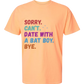Sorry. Can't. Date With A Bat Boy. Bye. - Comfort Colors - Heavyweight Unisex Tee - Yellows, Oranges, Reds
