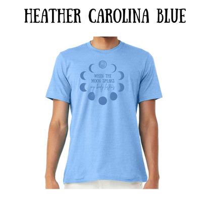 when the moon speaks - unisex tee - blues