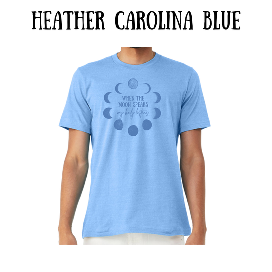 when the moon speaks - unisex tee - blues