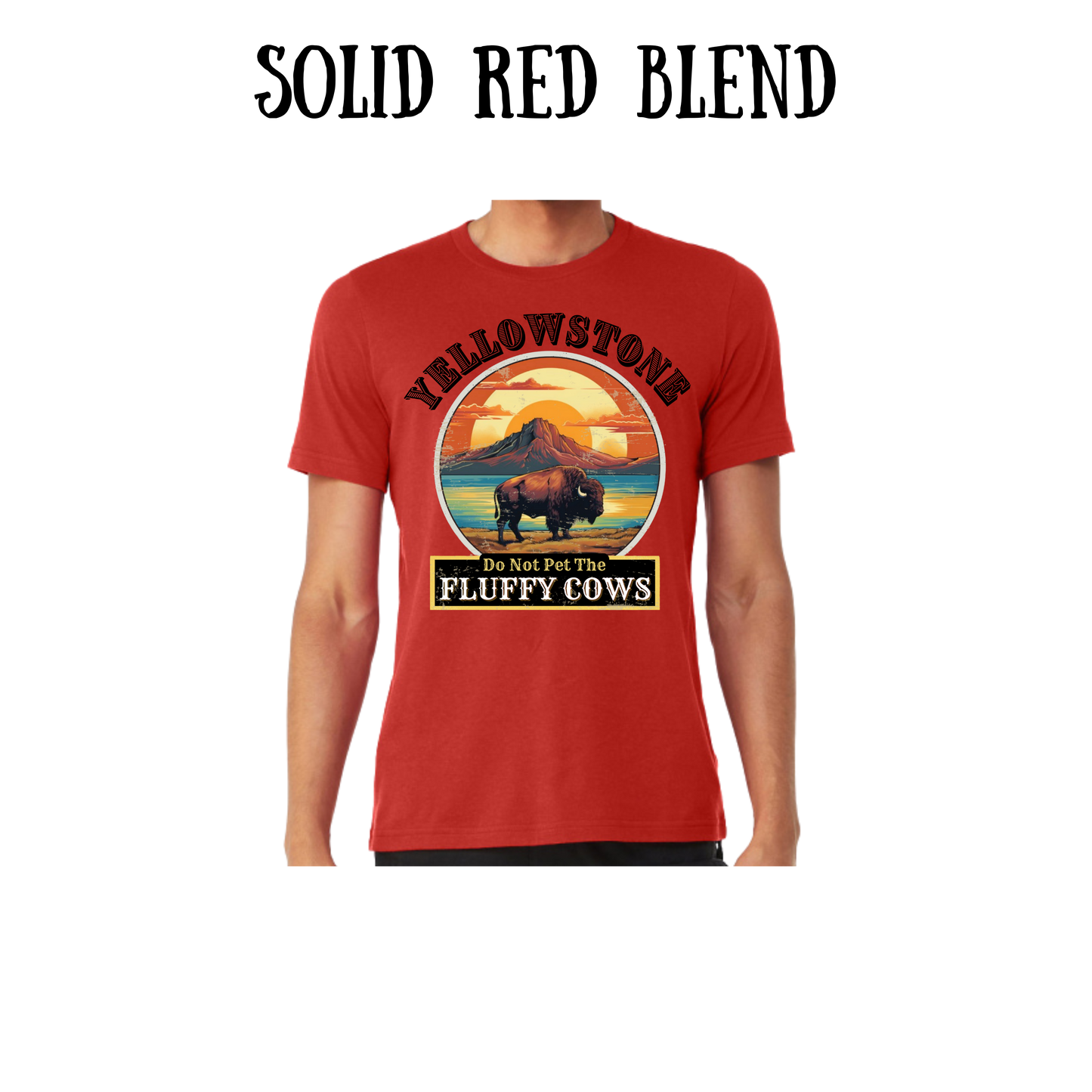 CP - Yellowstone: Fluffy Cows - Unisex Tee - Yellows, Oranges, Reds