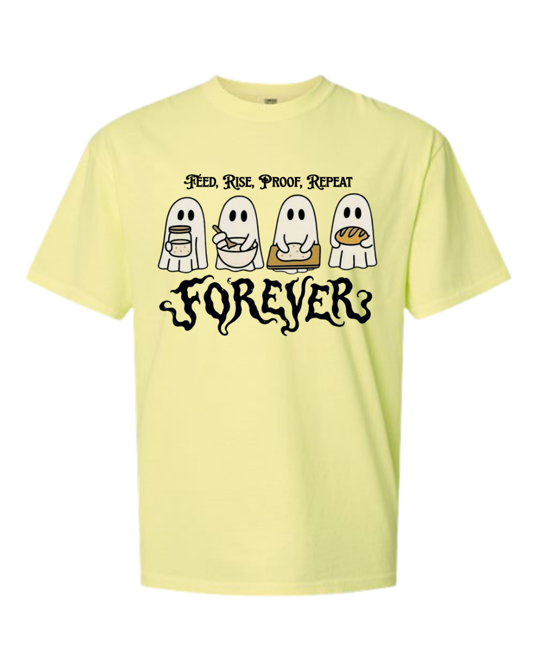 Sourdough Ghosties - Comfort Colors - Heavyweight Unisex Tee - Yellows, Oranges, Reds