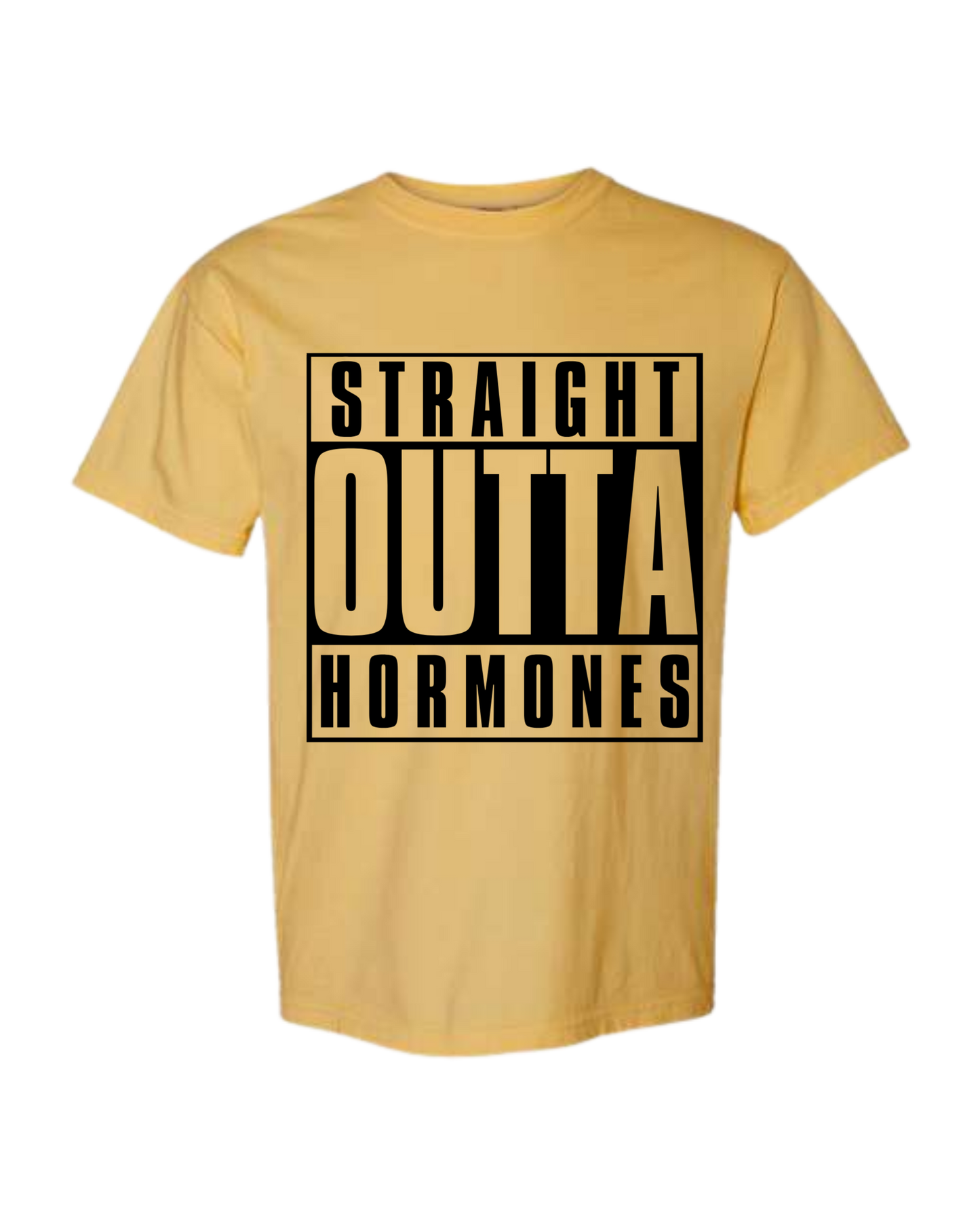 Straight Outta Hormones - Comfort Colors - Heavyweight Unisex Tee - Yellows, Oranges