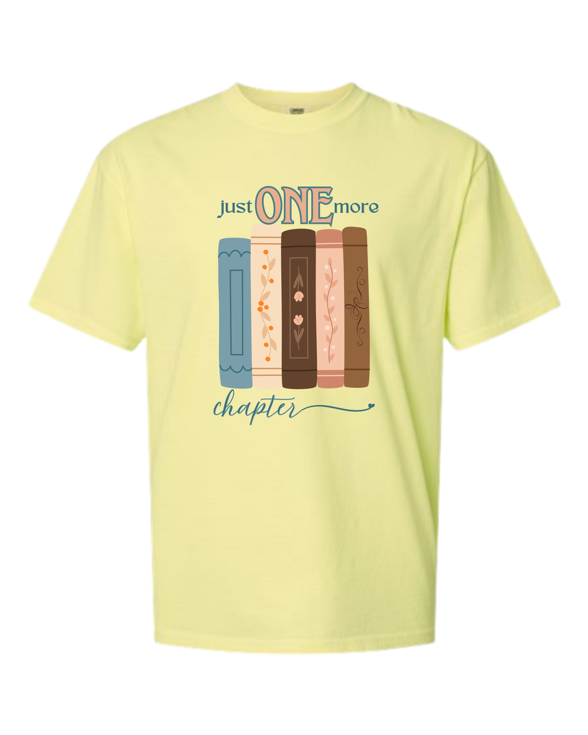 Just One More Chapter - Comfort Colors - Heavyweight Unisex Tee - Yellows, Oranges, Reds