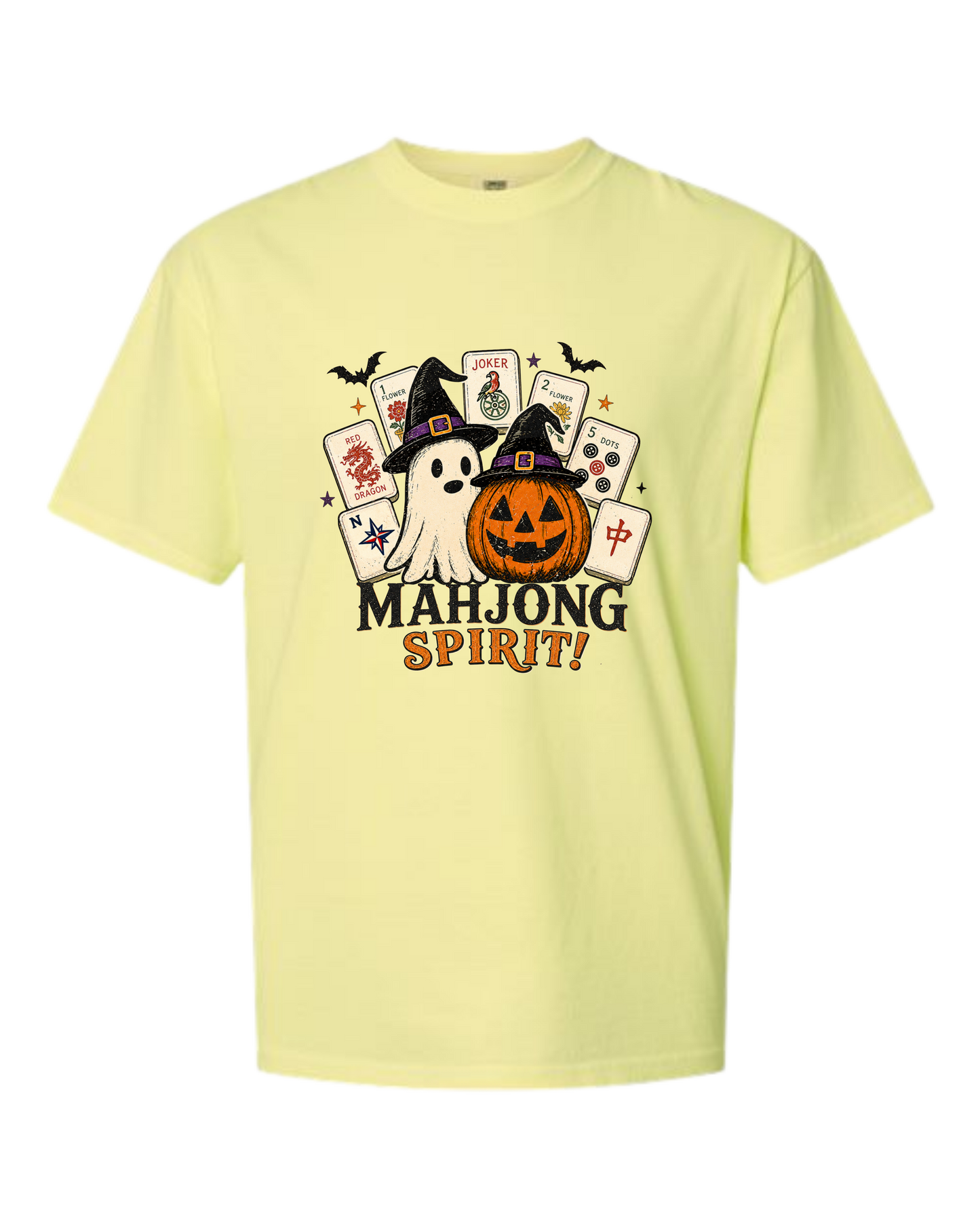 Mahjong Spirit - Comfort Colors - Heavyweight Unisex Tee - Yellows, Oranges, Reds