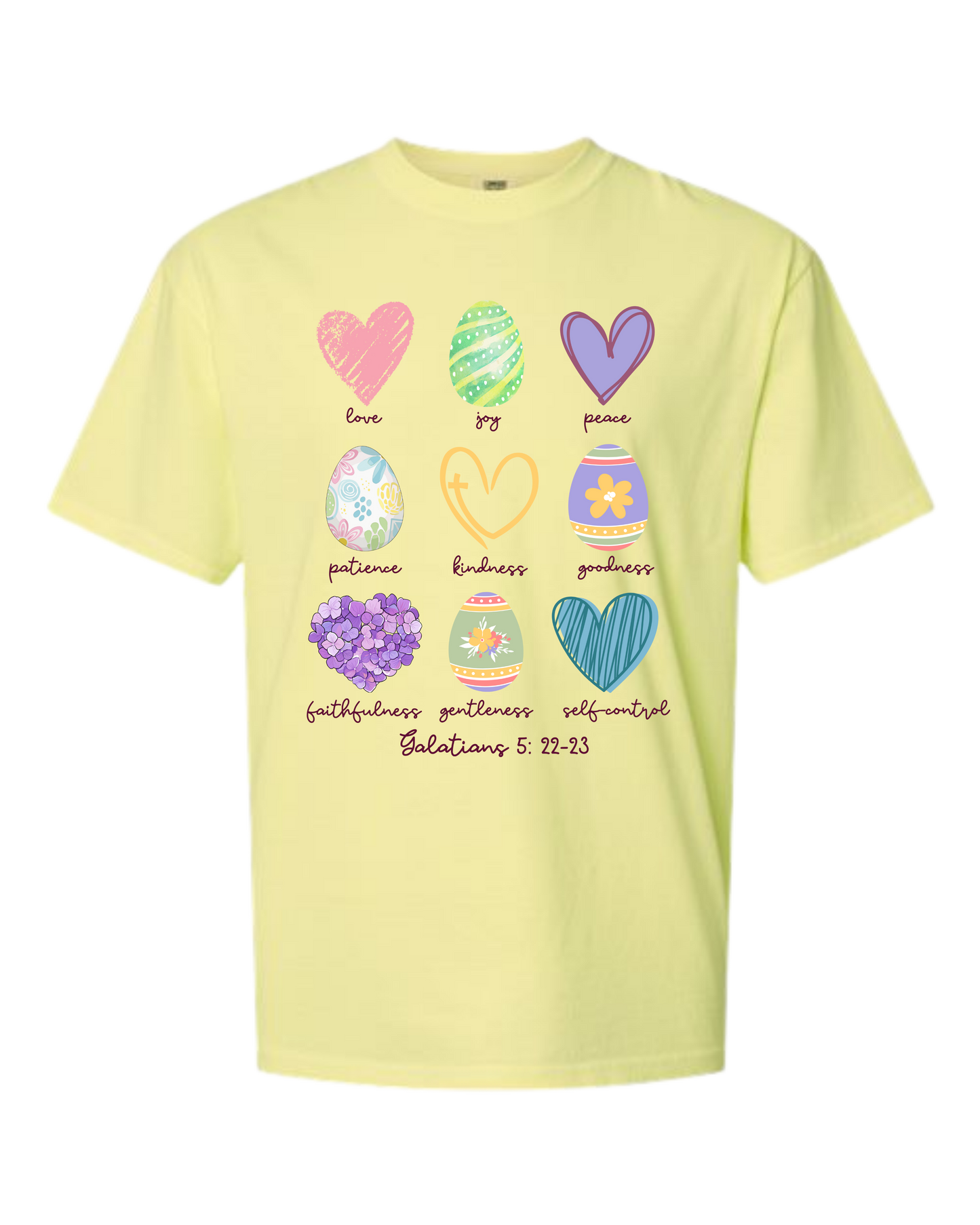 Galatians 5 - Easter - Comfort Colors - Heavyweight Unisex Tee - Yellows, Oranges, Reds