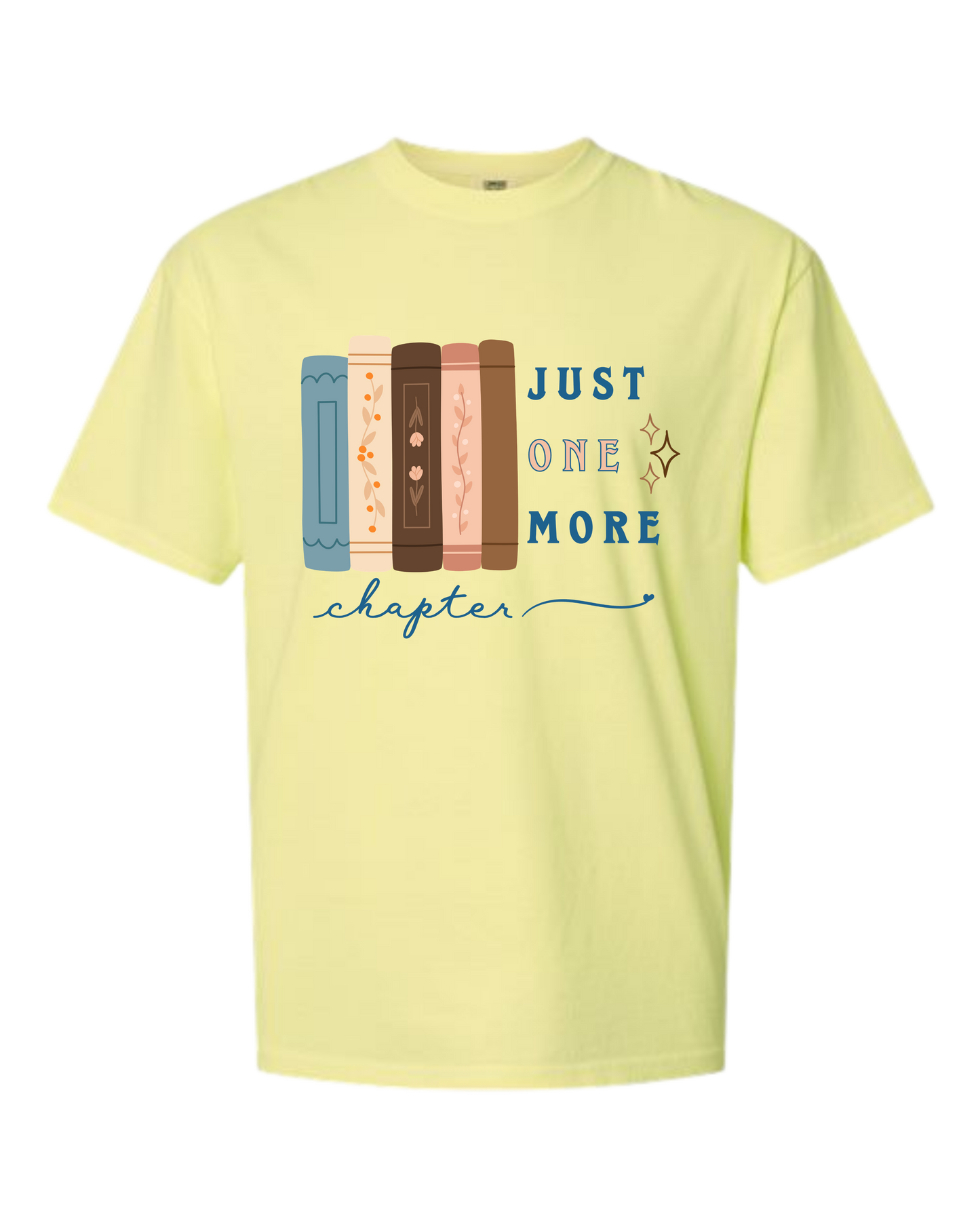 Just One More Chapter - Comfort Colors - Heavyweight Unisex Tee - Yellows, Oranges, Reds