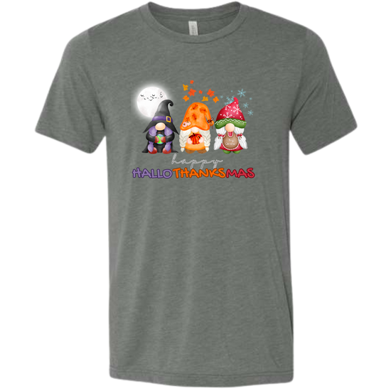 Happy HalloThanksMas Gnomes - Unisex Tee - Neutrals