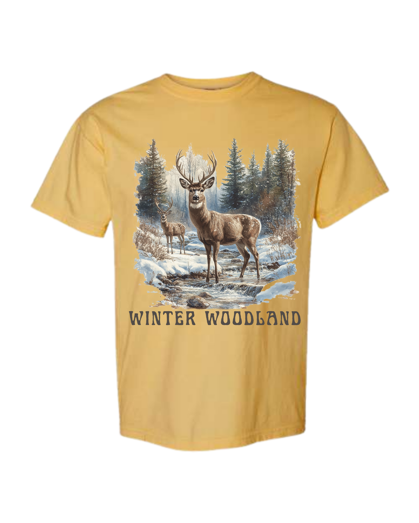 Winter Woodland - Comfort Colors - Heavyweight Unisex Tee - Yellows, Oranges