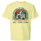 What Happens At The Campground - Comfort Colors - Heavyweight Unisex Tee - Yellows, Oranges, Reds