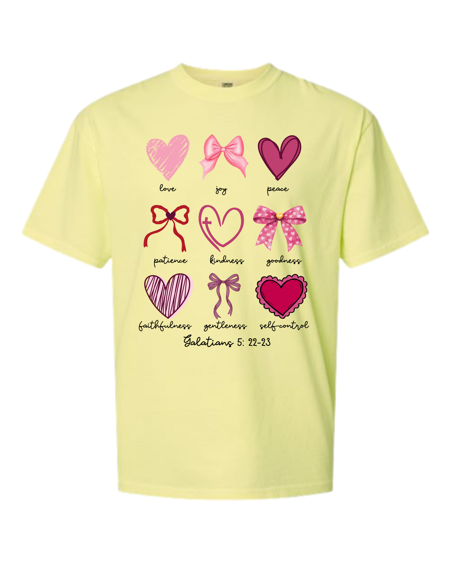 Galatians 5 - Valentines - Comfort Colors - Heavyweight Unisex Tee - Yellows, Oranges, Reds