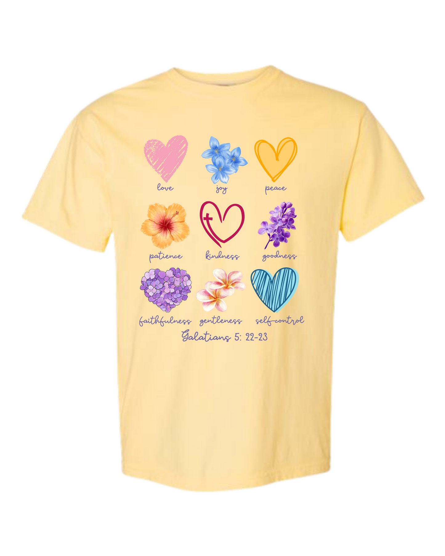 Galatians 5 - Spring - Comfort Colors - Heavyweight Unisex Tee - Yellows, Oranges, Reds
