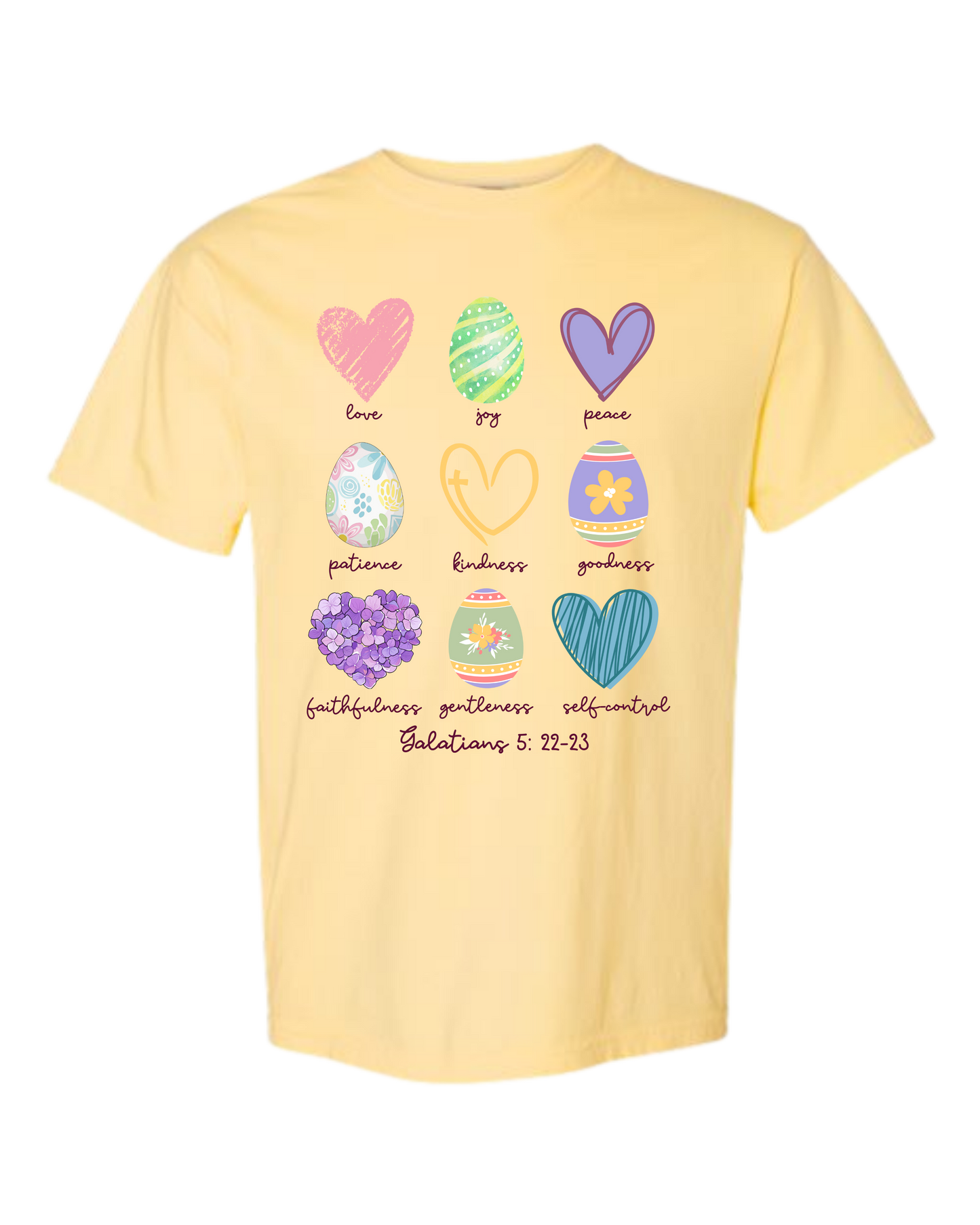 Galatians 5 - Easter - Comfort Colors - Heavyweight Unisex Tee - Yellows, Oranges, Reds