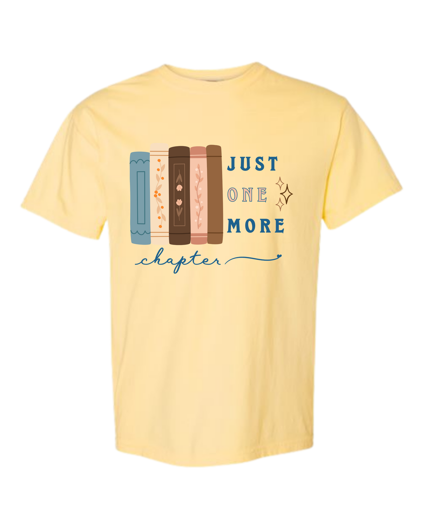 Just One More Chapter - Comfort Colors - Heavyweight Unisex Tee - Yellows, Oranges, Reds