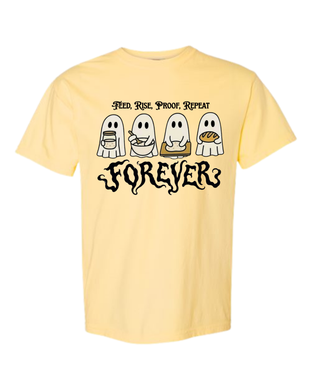 Sourdough Ghosties - Comfort Colors - Heavyweight Unisex Tee - Yellows, Oranges, Reds