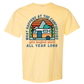 What Happens At The Campground - Comfort Colors - Heavyweight Unisex Tee - Yellows, Oranges, Reds