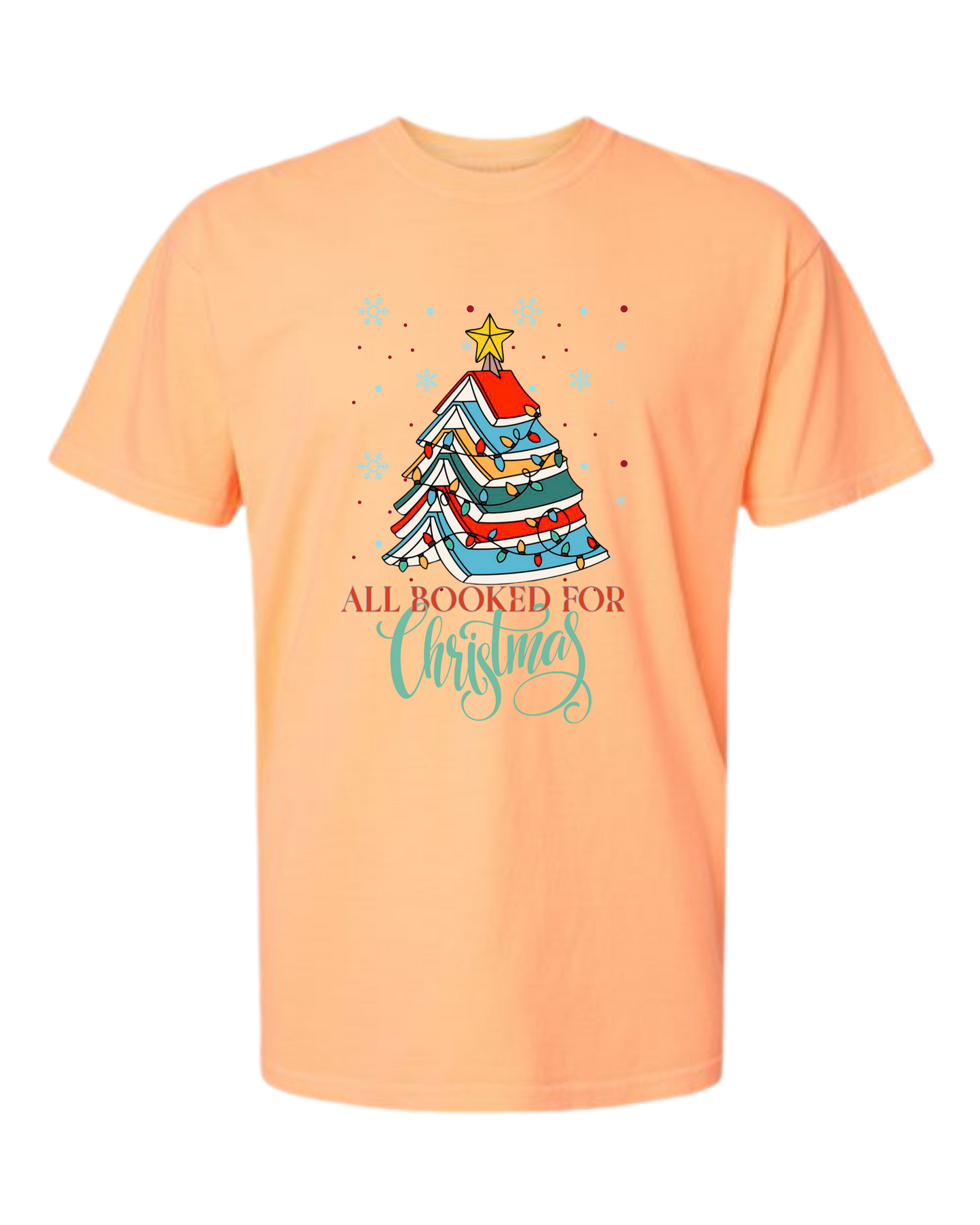 All Booked For Christmas - Comfort Colors - Heavyweight Unisex Tee - Yellows, Oranges