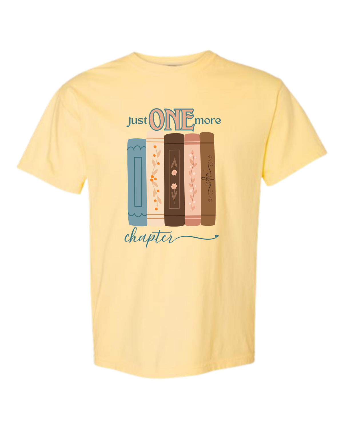 Just One More Chapter - Comfort Colors - Heavyweight Unisex Tee - Yellows, Oranges, Reds