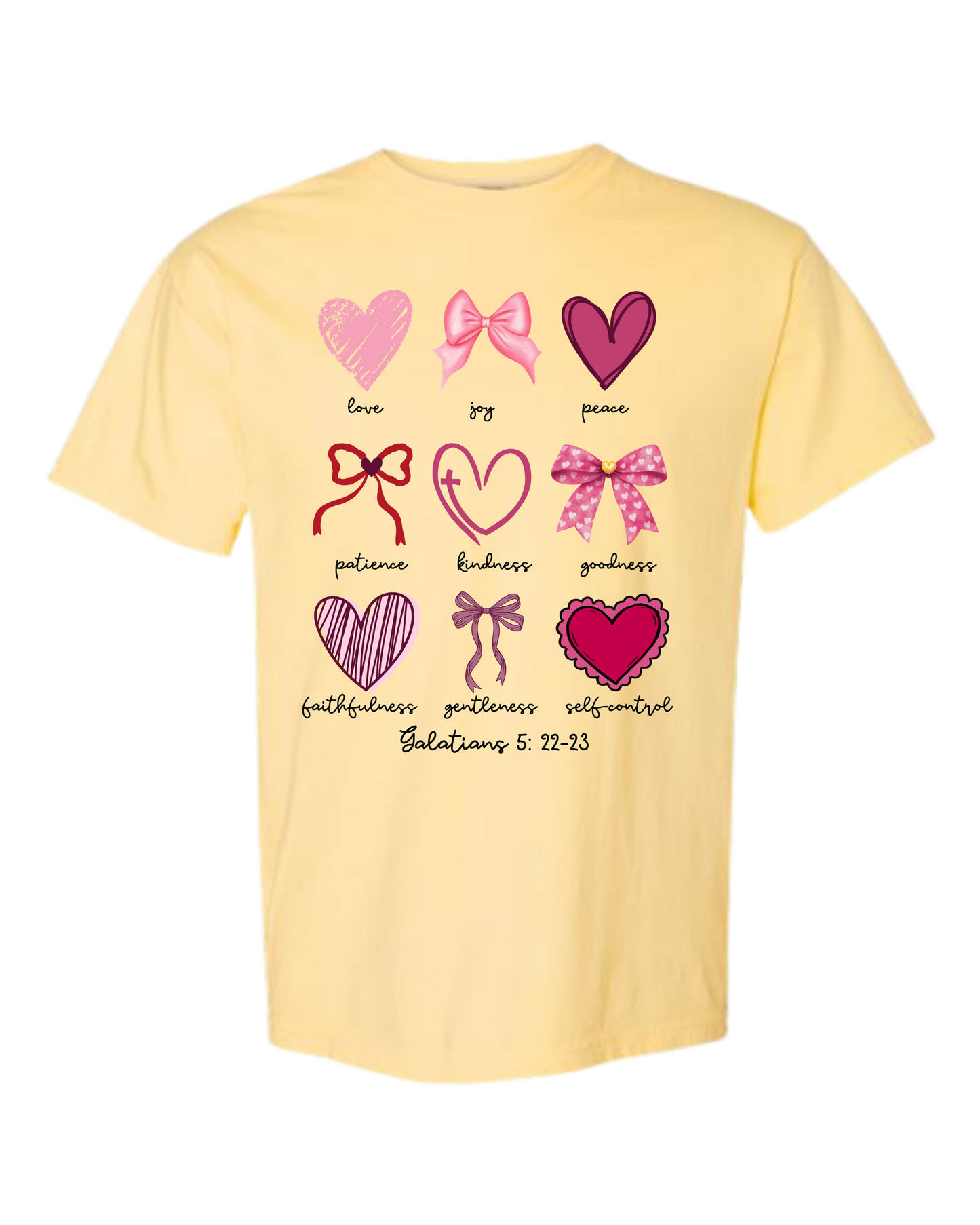 Galatians 5 - Valentines - Comfort Colors - Heavyweight Unisex Tee - Yellows, Oranges, Reds